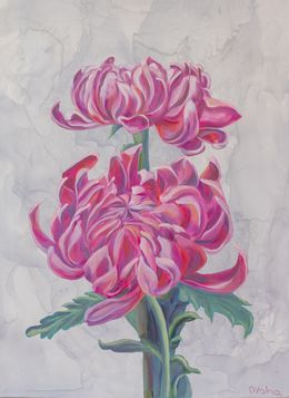 Painting, Pink Dahlias, Olga Volna