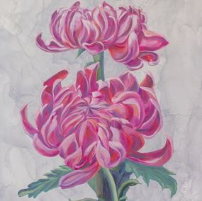 Gemälde, Pink Dahlias, Olga Volna