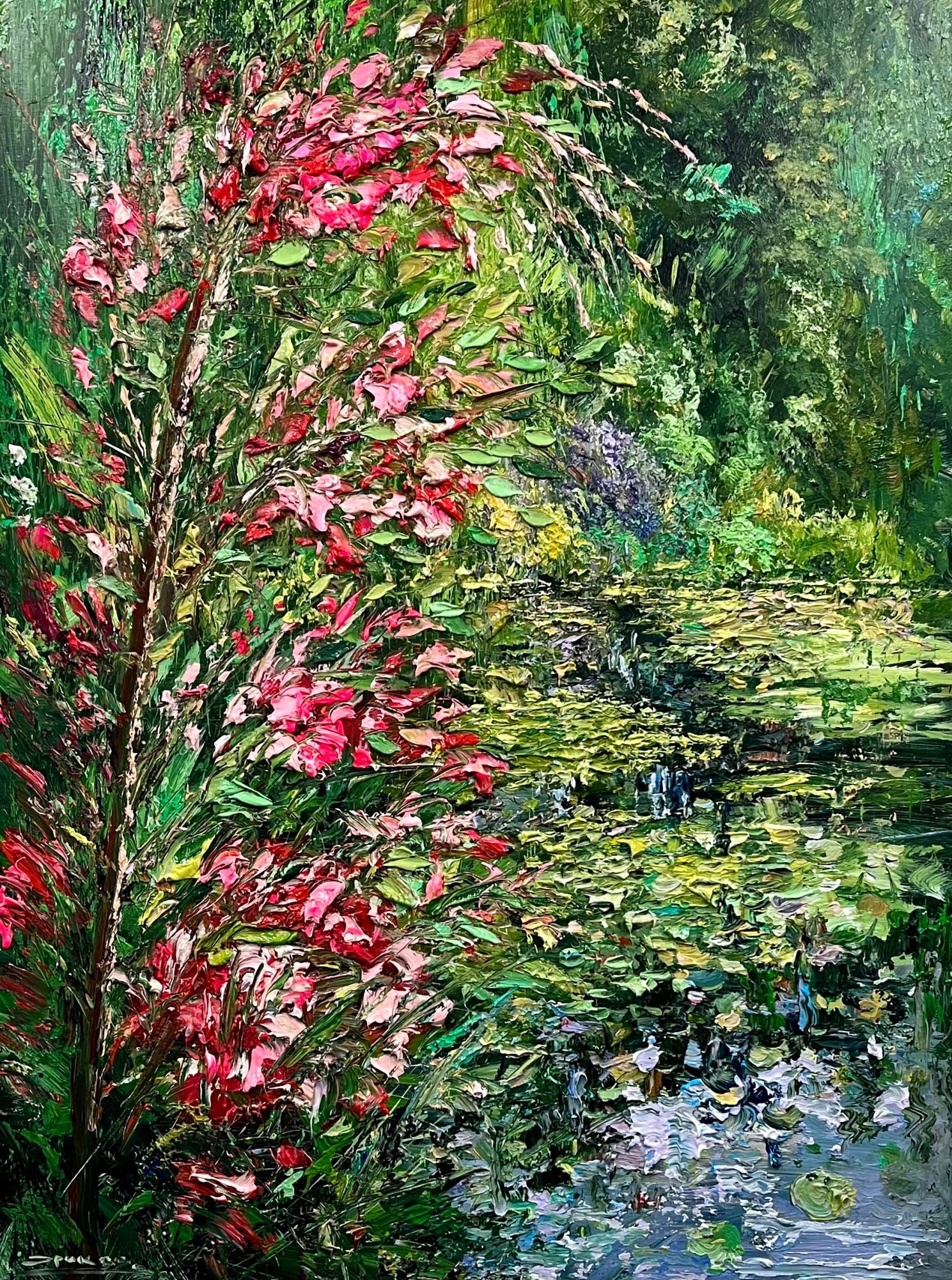 Eric Alfaro, Pond with Growing Flowers Eric Alfaro, Pond with Growing Flowers