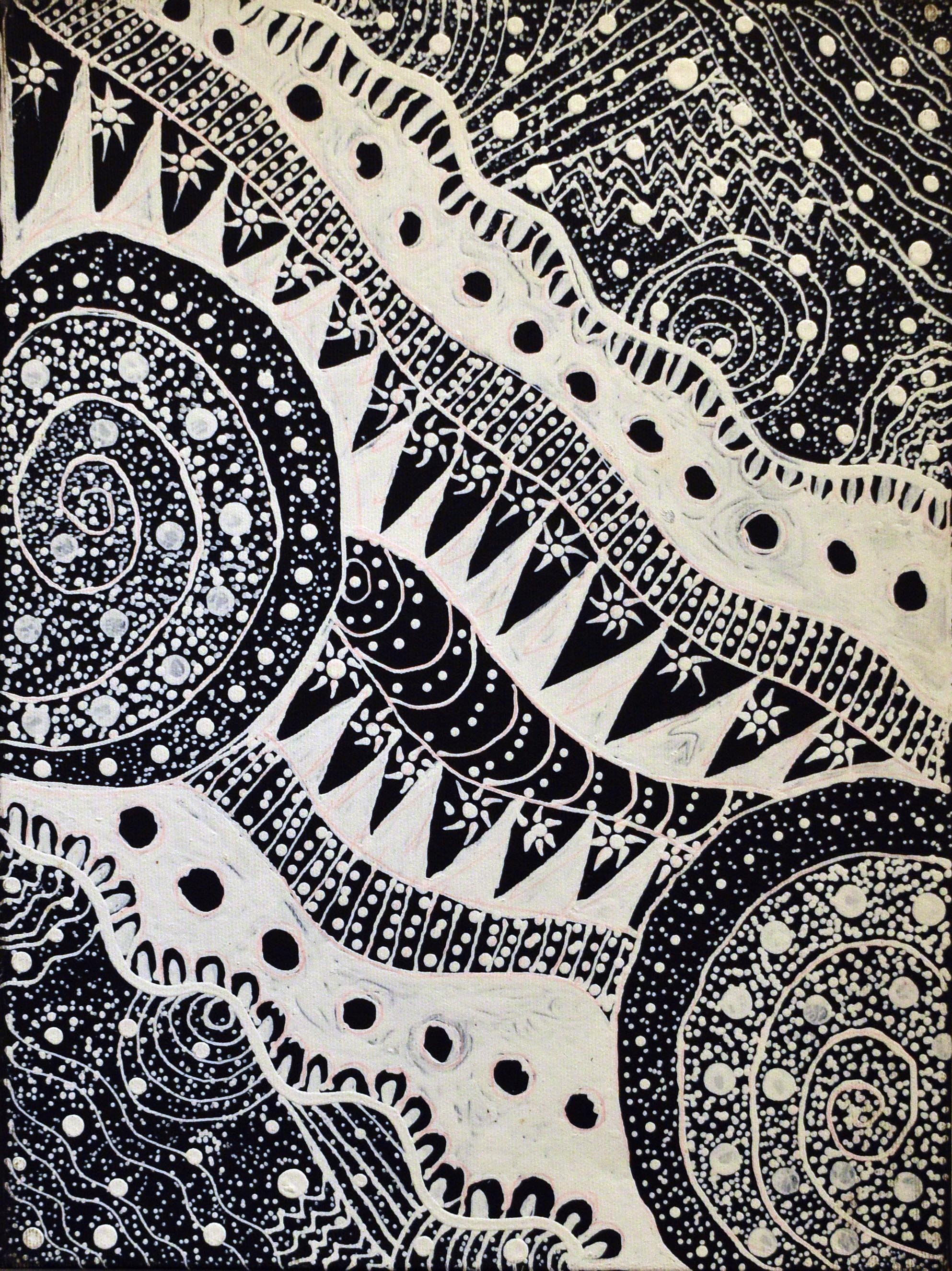 Stacey Wilson Nakamarra, Lukarrara Jukurrpa (Desert Fringe-rush Seed Dreaming) Stacey Wilson Nakamarra, Lukarrara Jukurrpa (Desert Fringe-rush Seed Dreaming)