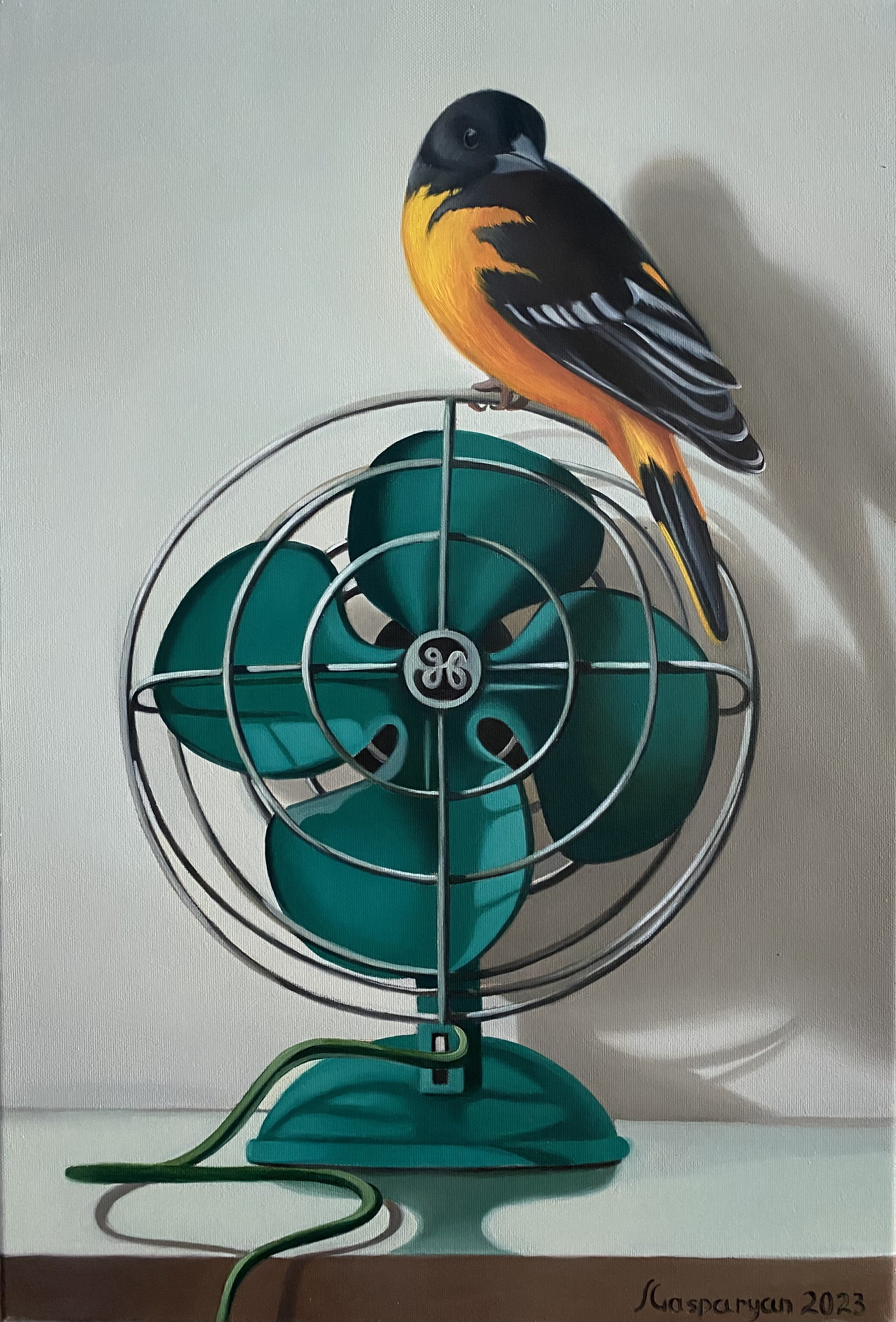 Ara Gasparyan, Still life with bird and fan Ara Gasparyan, Still life with bird and fan