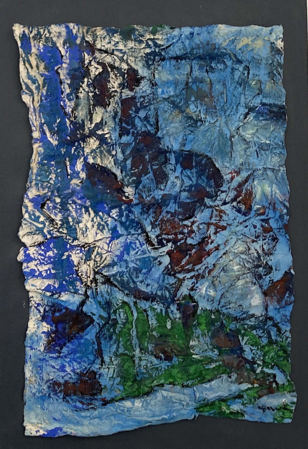 Cécile Girard, Paysage en bleu vert et rouge Cécile Girard, Paysage en bleu vert et rouge