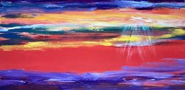 Painting, Sunset in Africa, Tiny de Bruin