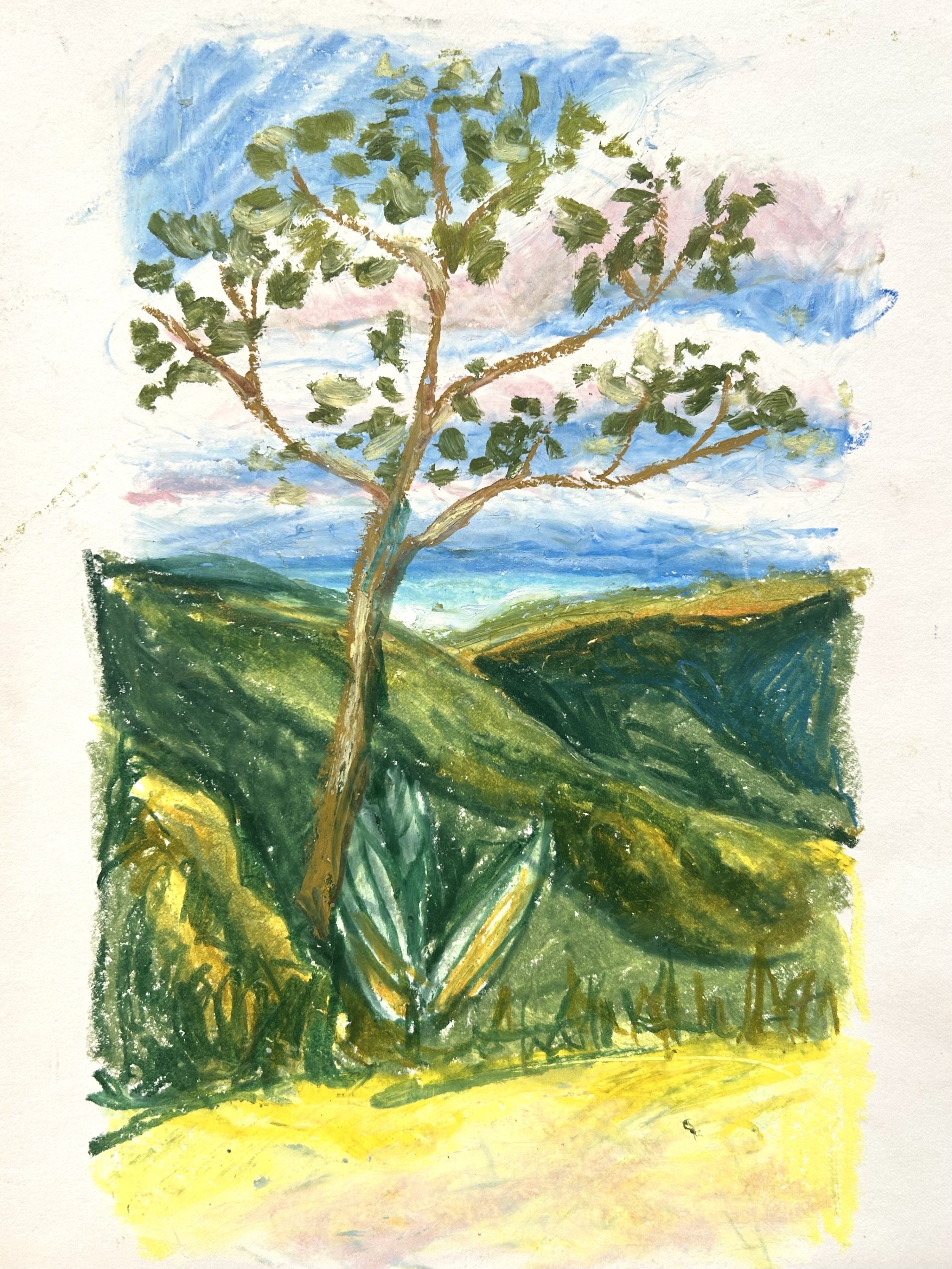 Ilina Mustafina, Landscape with a tree Ilina Mustafina, Landscape with a tree