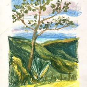 Zeichnungen, Landscape with a tree, Ilina Mustafina