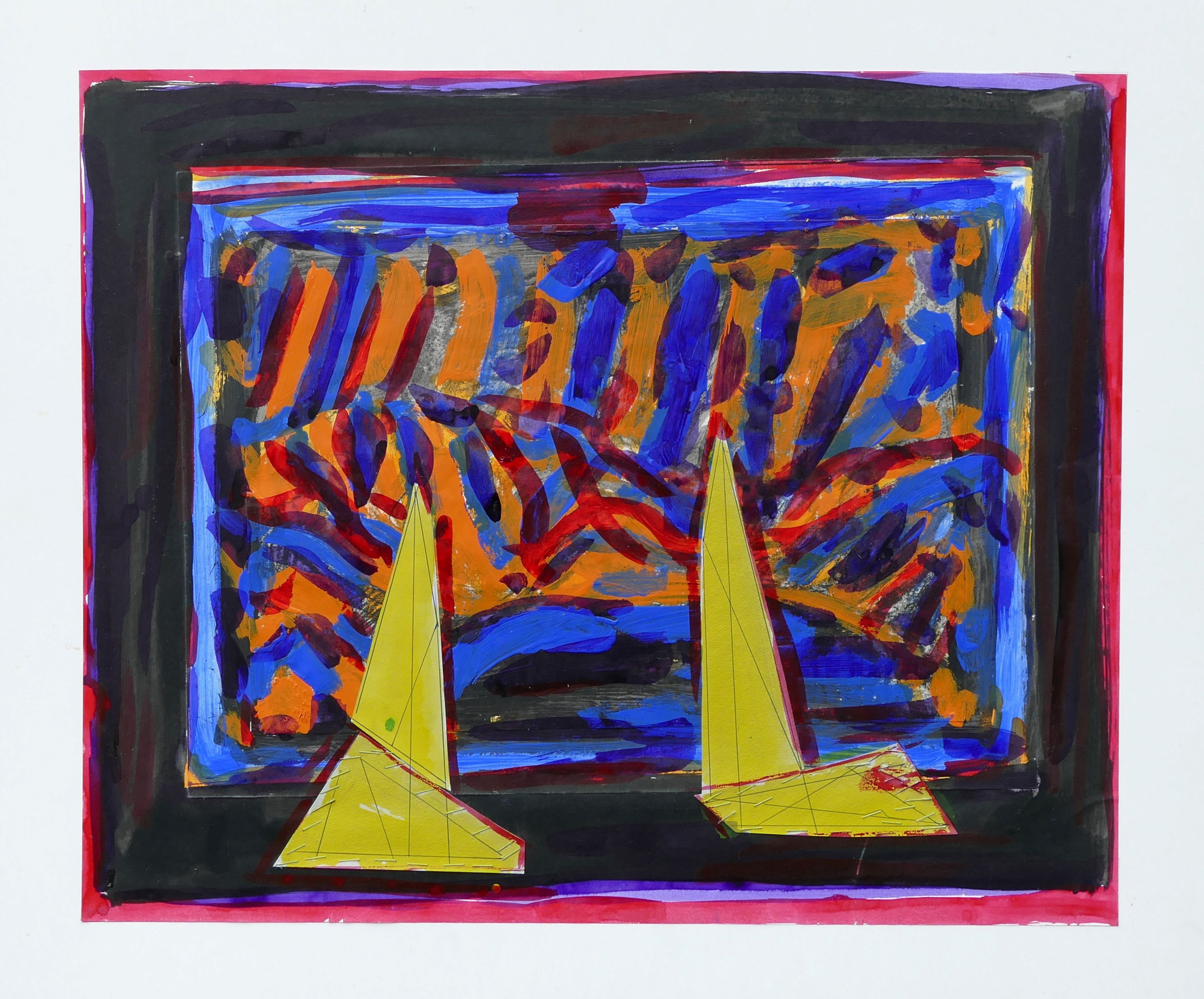 Karl-Karol Chrobok, Two sailboats on the mountain lake Karl-Karol Chrobok, Two sailboats on the mountain lake