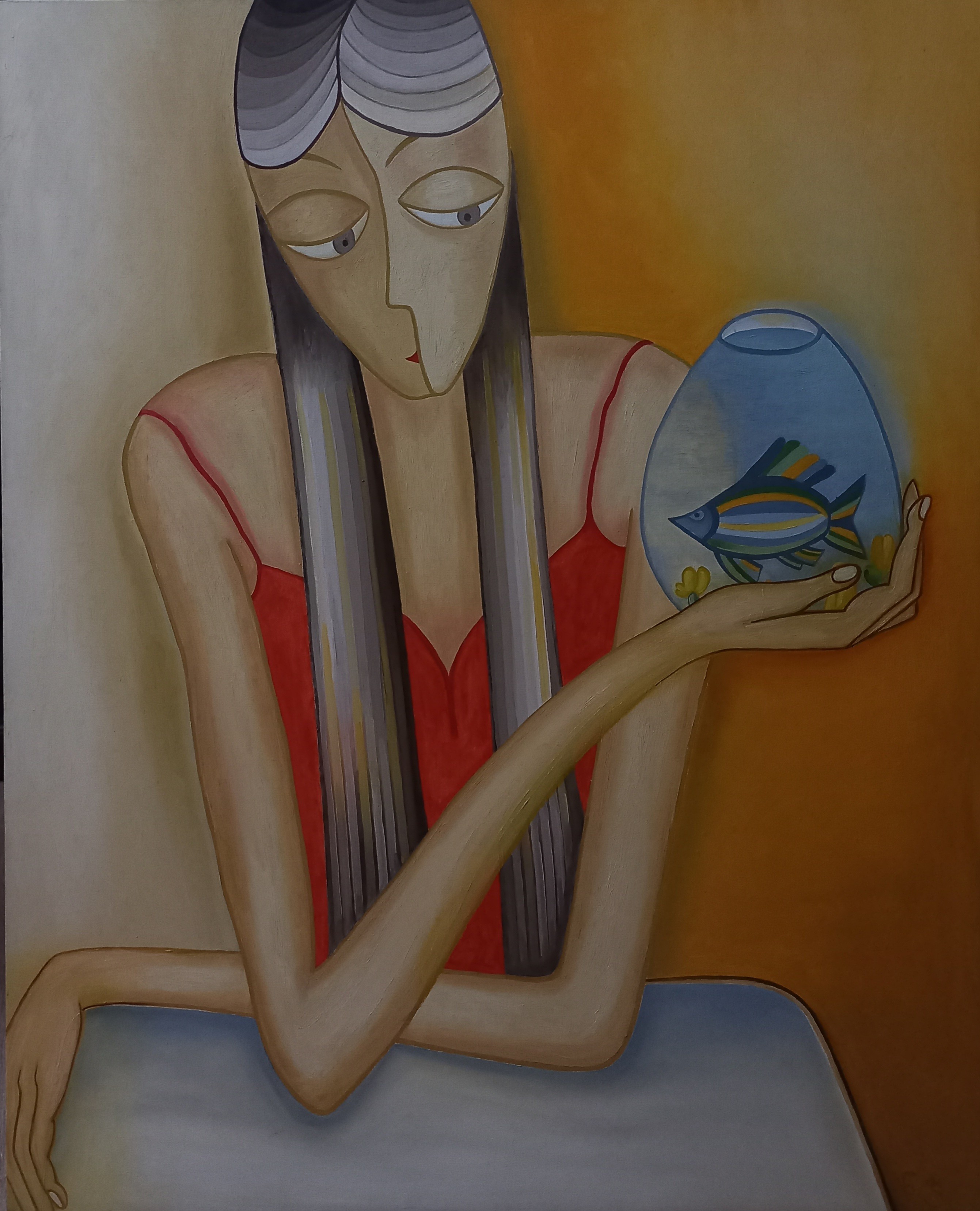 Nino Chichinadze, A Girl with an Aquarium Nino Chichinadze, A Girl with an Aquarium