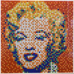 Print, Rubik shot red Marilyn, Invader