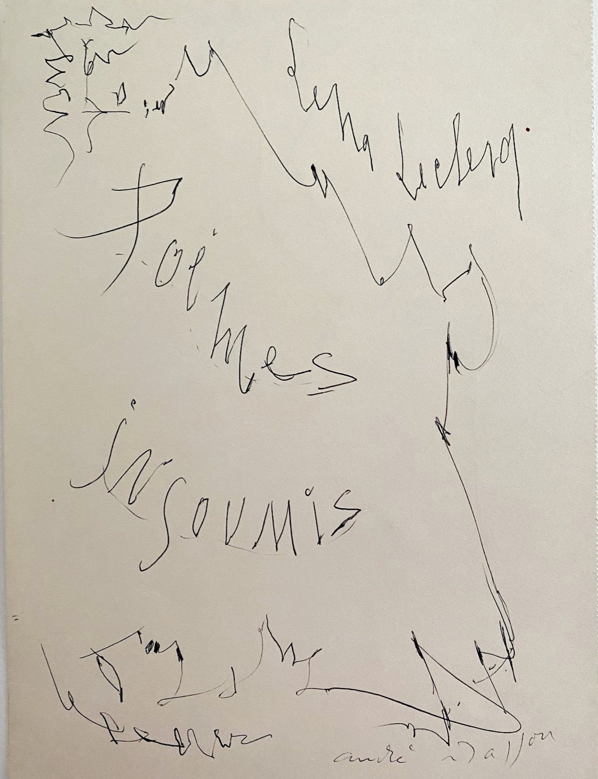 André Masson, Poèmes insoumis André Masson, Poèmes insoumis