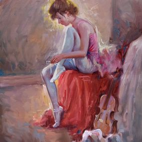 Peinture, Ballet dancer with violin - Ballerina painting, Domenico Ronca