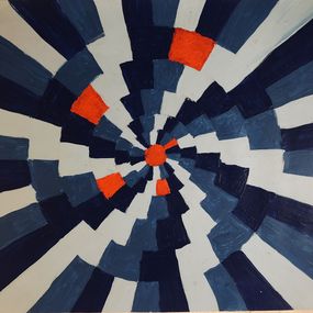Fine Art Drawings, Blue and red, Mahabbeh Mowakket