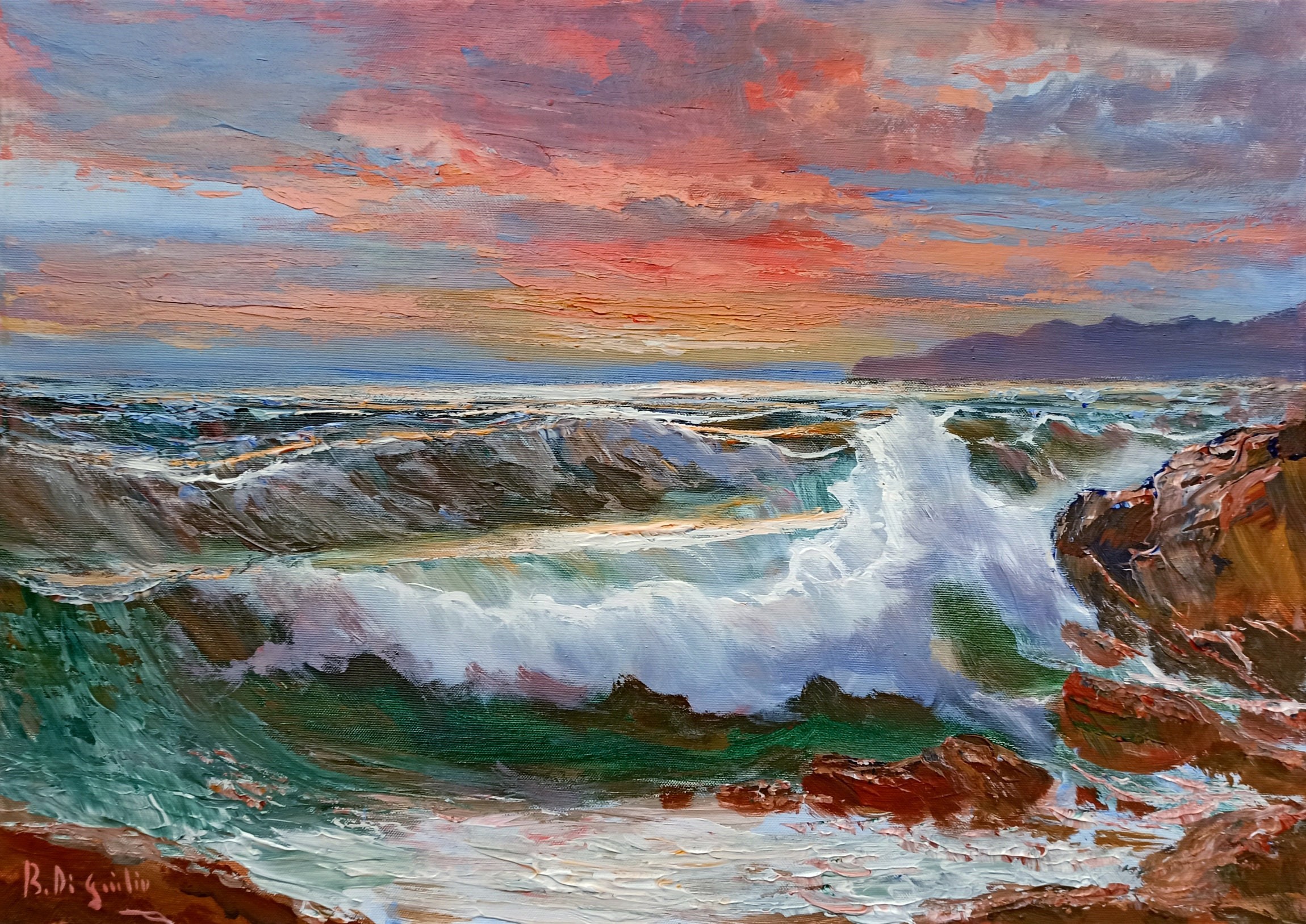 Bruno Di Giulio, Sea swell n*2 - Italian painting Bruno Di Giulio, Sea swell n*2 - Italian painting
