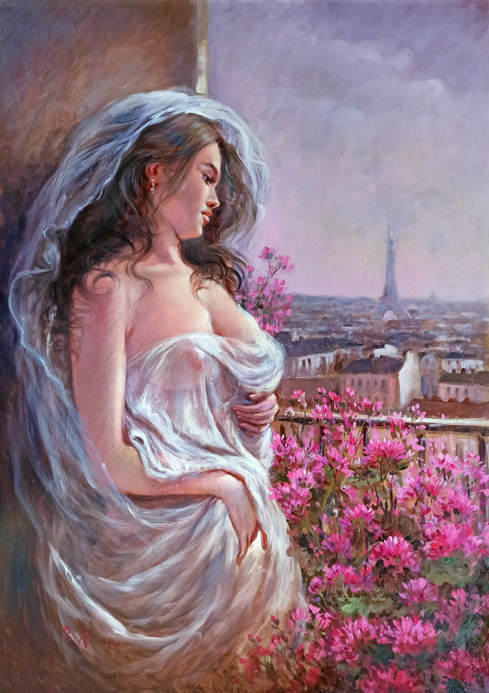 Domenico Ronca, Paris with love - Italian painting Domenico Ronca, Paris with love - Italian painting