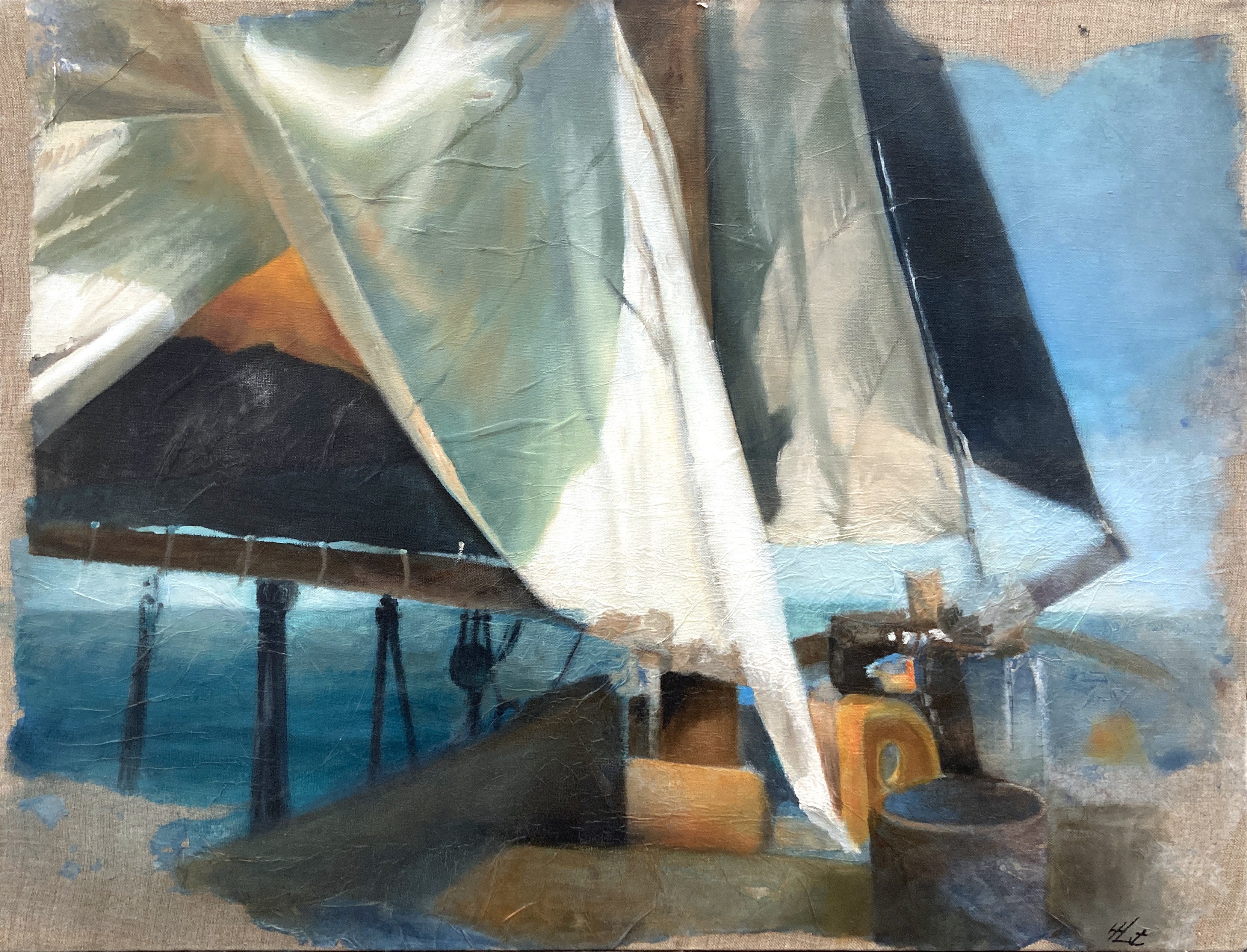 Hélène Legrand, Soleil et voiles, sur le pont Hélène Legrand, Soleil et voiles, sur le pont