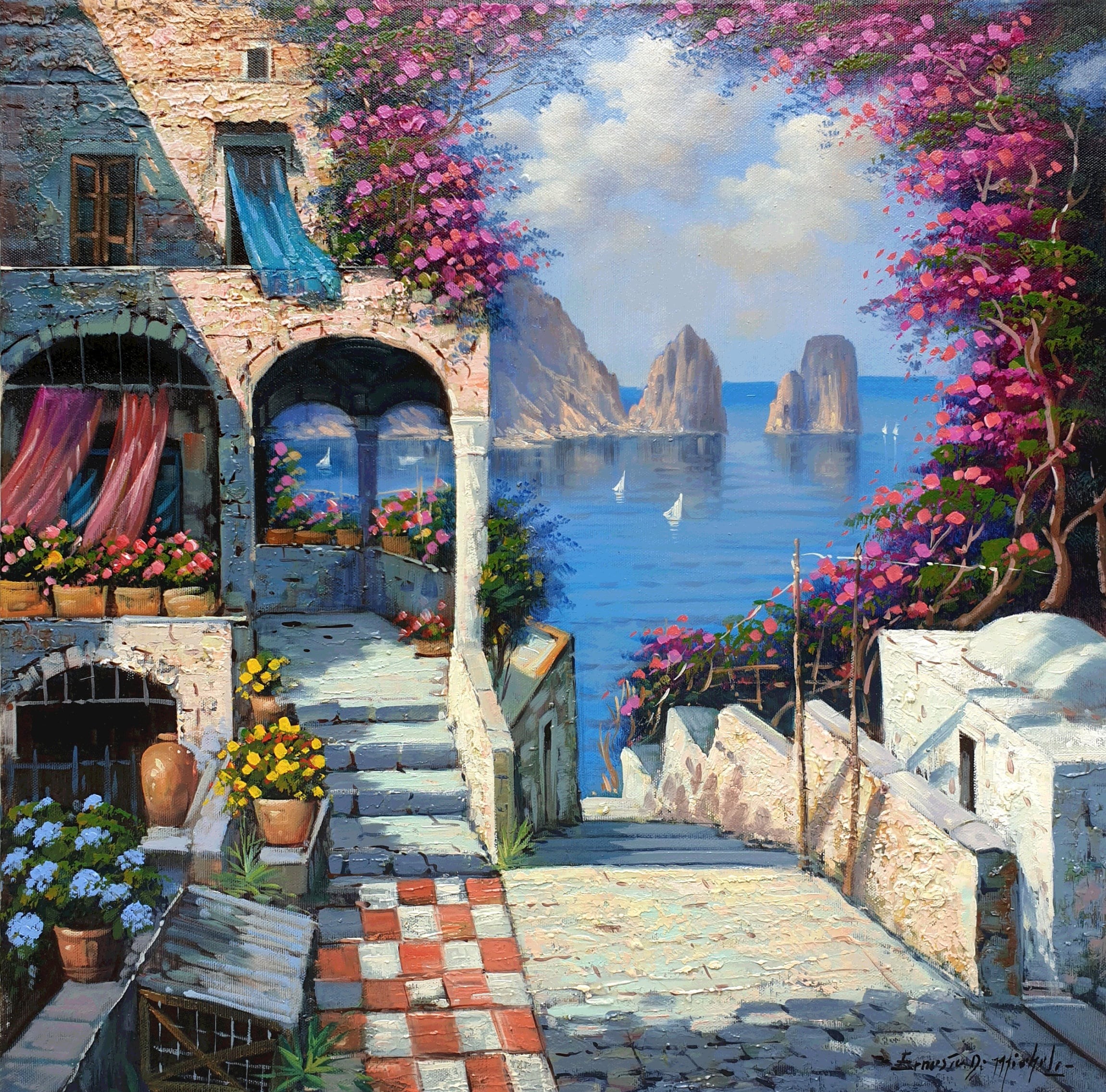 Ernesto De Michele, Window on the sea - Capri southern Italy Ernesto De Michele, Window on the sea - Capri southern Italy