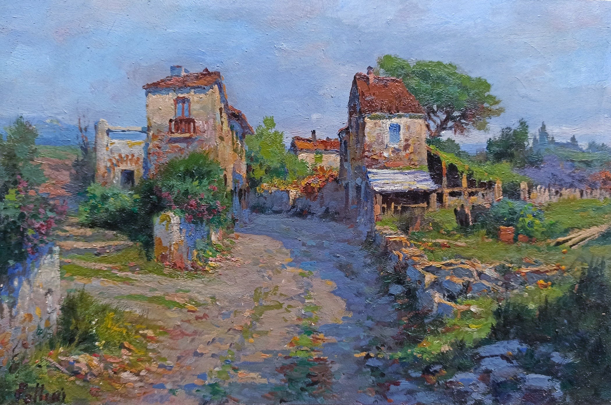 Claudio Pallini, Country road - Tuscany landscape painting Claudio Pallini, Country road - Tuscany landscape painting
