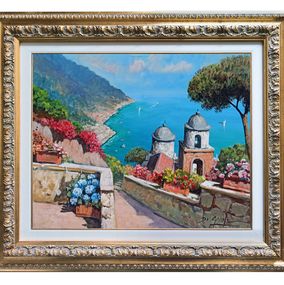 Gemälde, Descent to Ravello - Amalfitan Coast seaside & frame, Gianni Di Guida