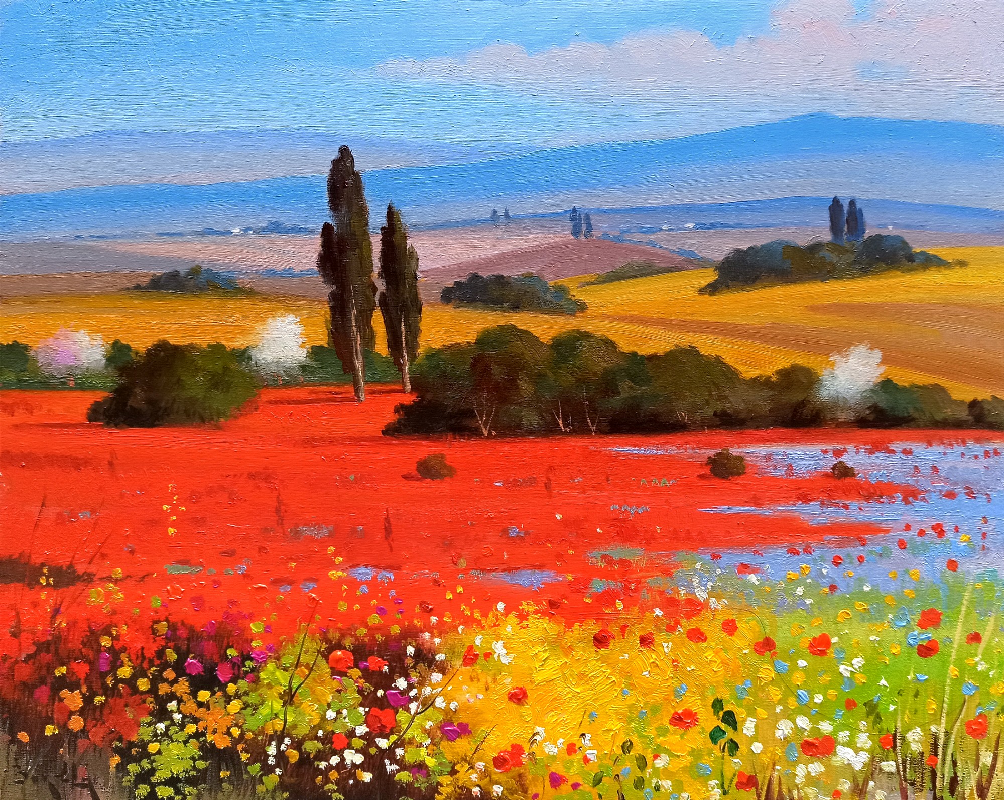 Andrea Borella, Flowering countryside - Tuscany landscape Andrea Borella, Flowering countryside - Tuscany landscape