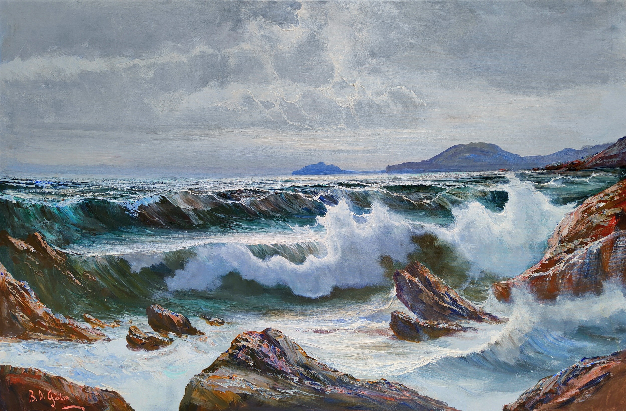 Bruno Di Giulio, Sea swell n*8 - Italian painting Bruno Di Giulio, Sea swell n*8 - Italian painting