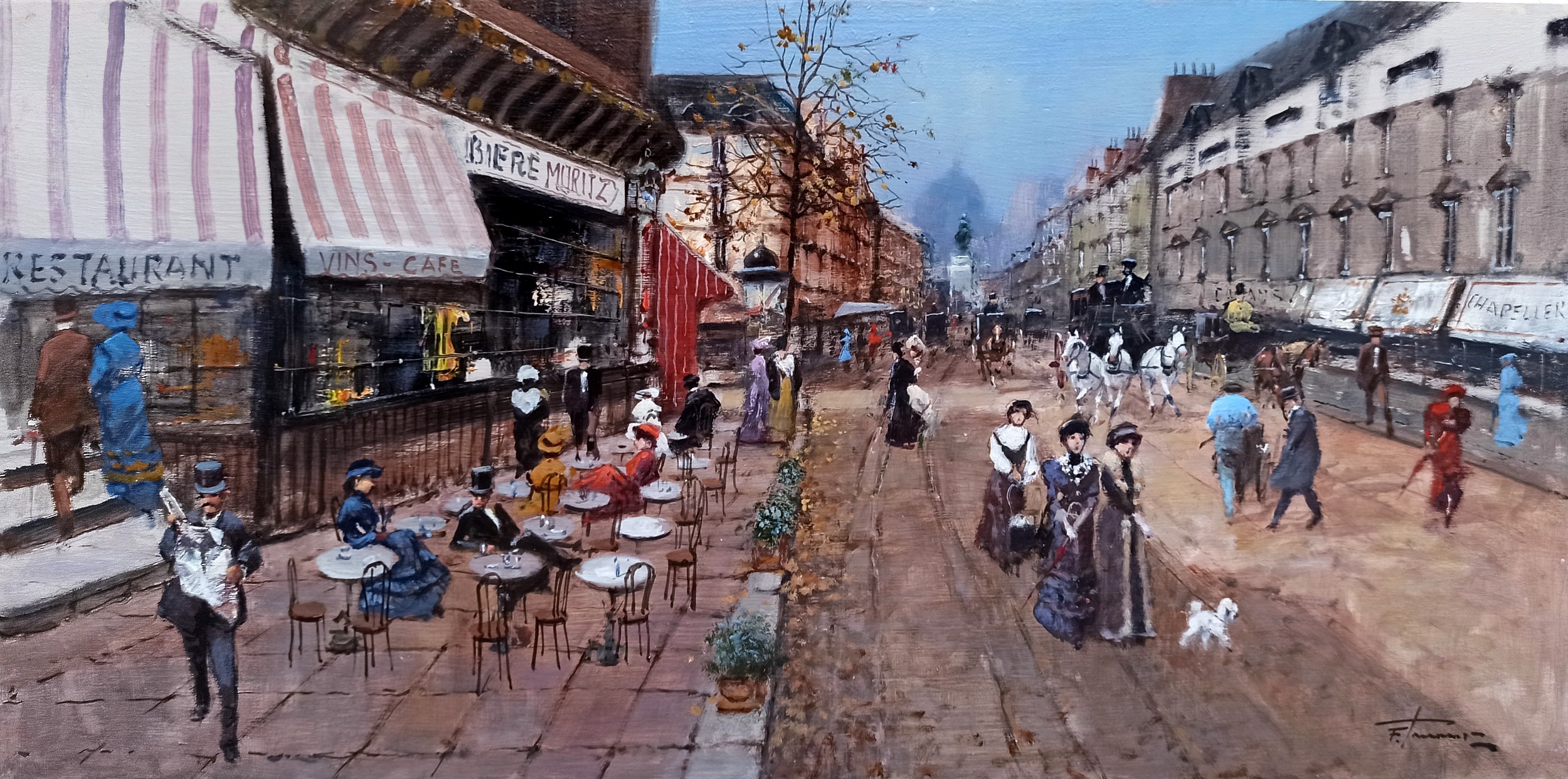 Francesco Tammaro, Old Paris - France Belle Epoque painting Francesco Tammaro, Old Paris - France Belle Epoque painting