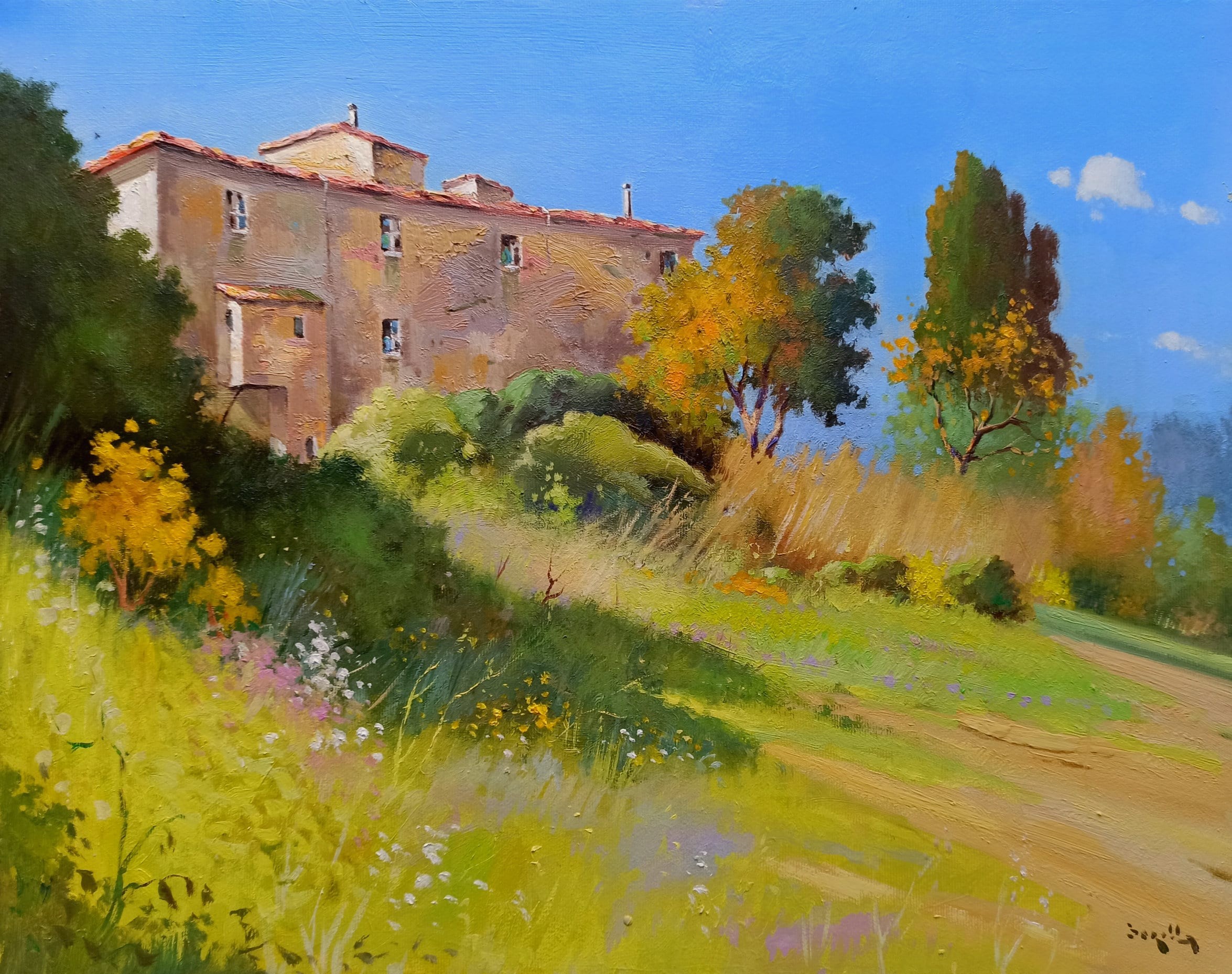 Andrea Borella, Old country house - Tuscany painting landscape Andrea Borella, Old country house - Tuscany painting landscape