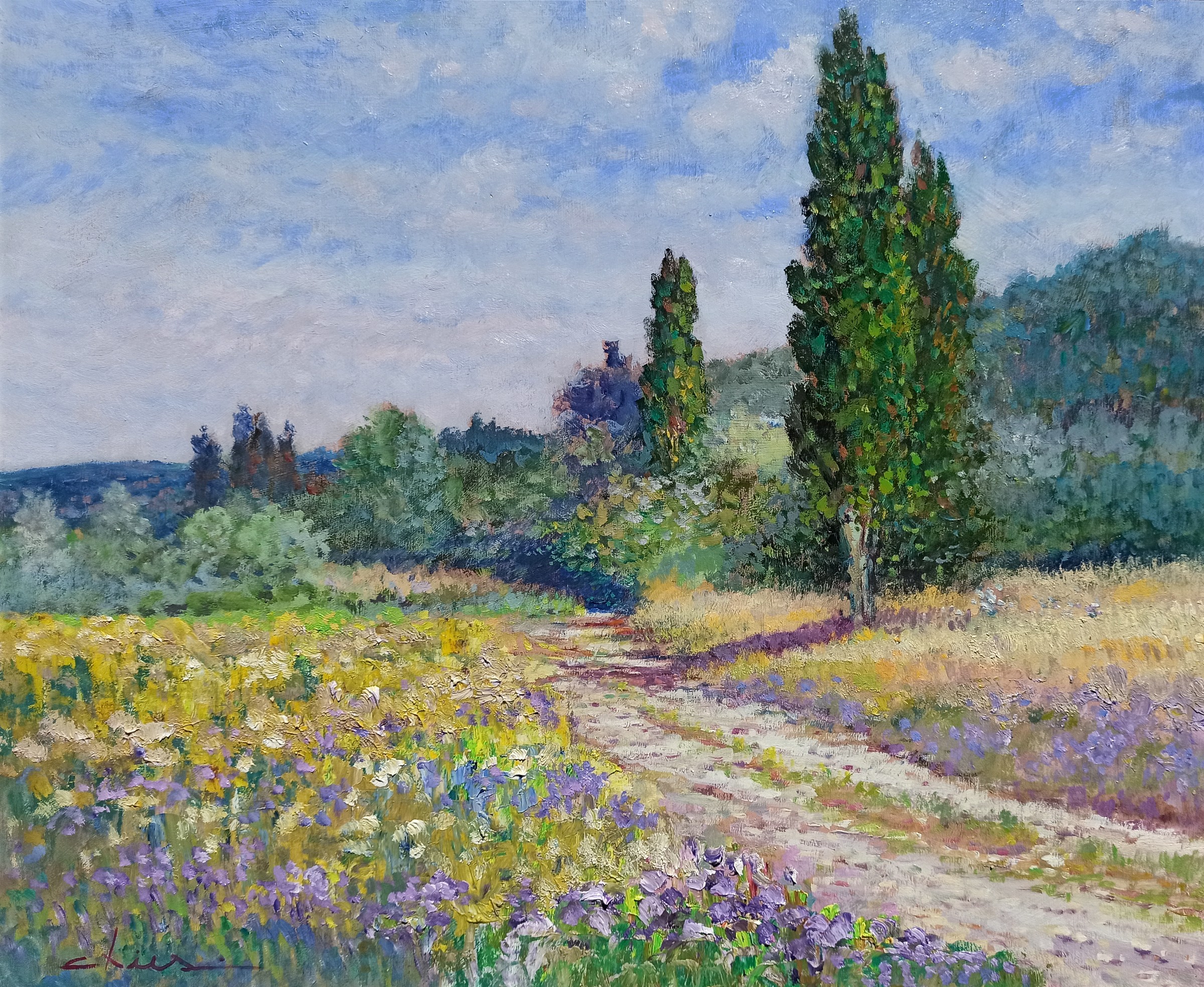 Biagio Chiesi, Flowery countryside - Tuscany landscape Biagio Chiesi, Flowery countryside - Tuscany landscape