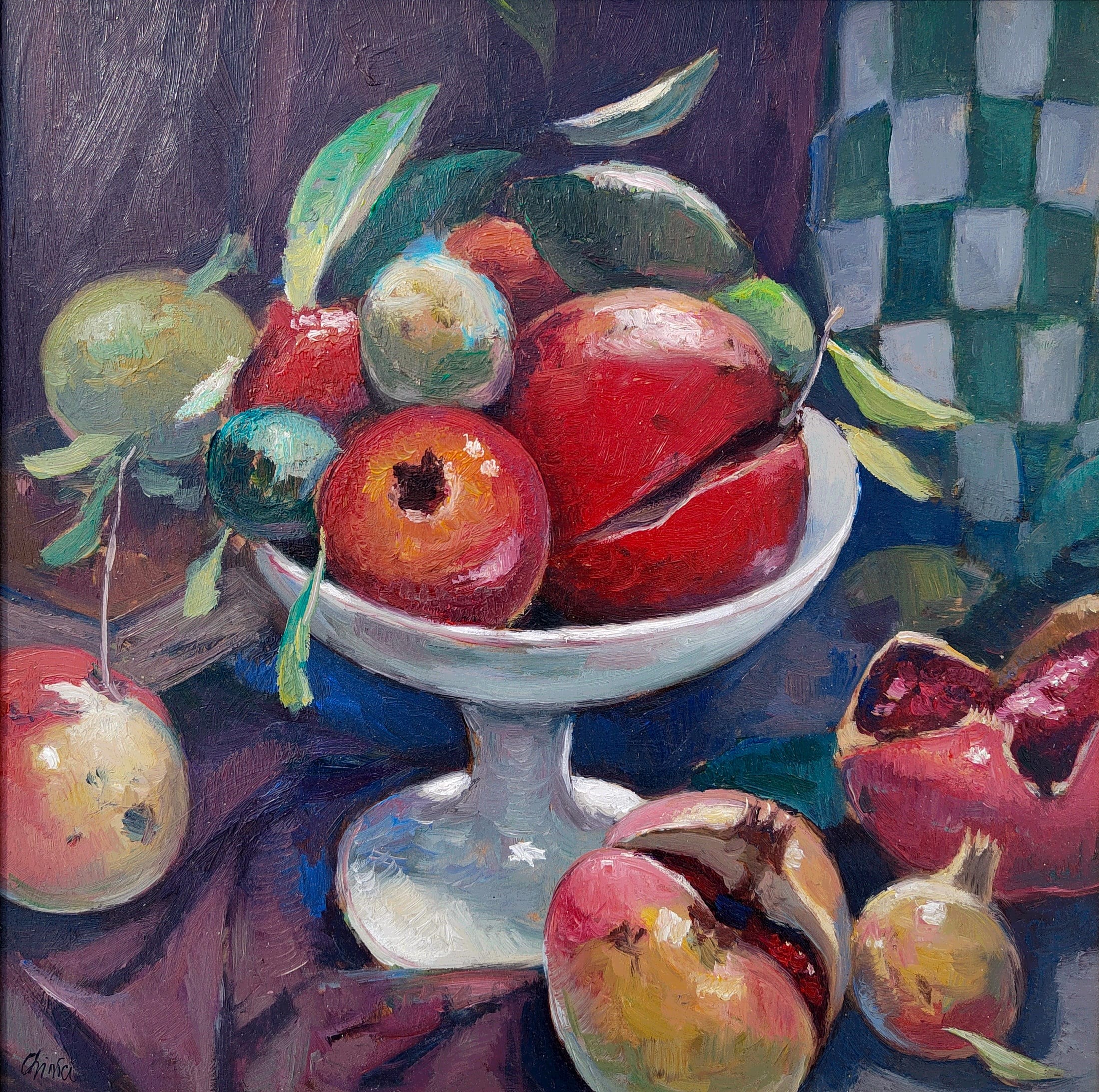 Riccardo Chirici, Pomegranates - Italian painting Riccardo Chirici, Pomegranates - Italian painting