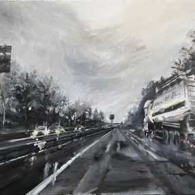 Painting, Autoroute A77 Sancerre France, Thierry Machuron