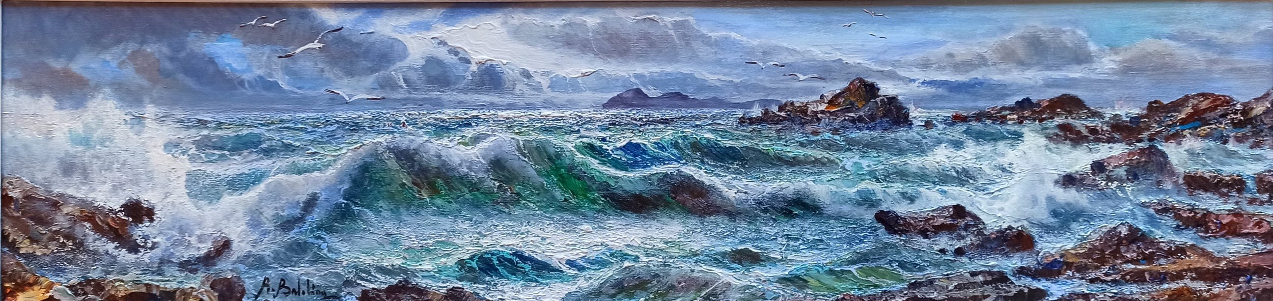 Rossella Baldino, Sea storm n°2 - Italian painting Rossella Baldino, Sea storm n°2 - Italian painting