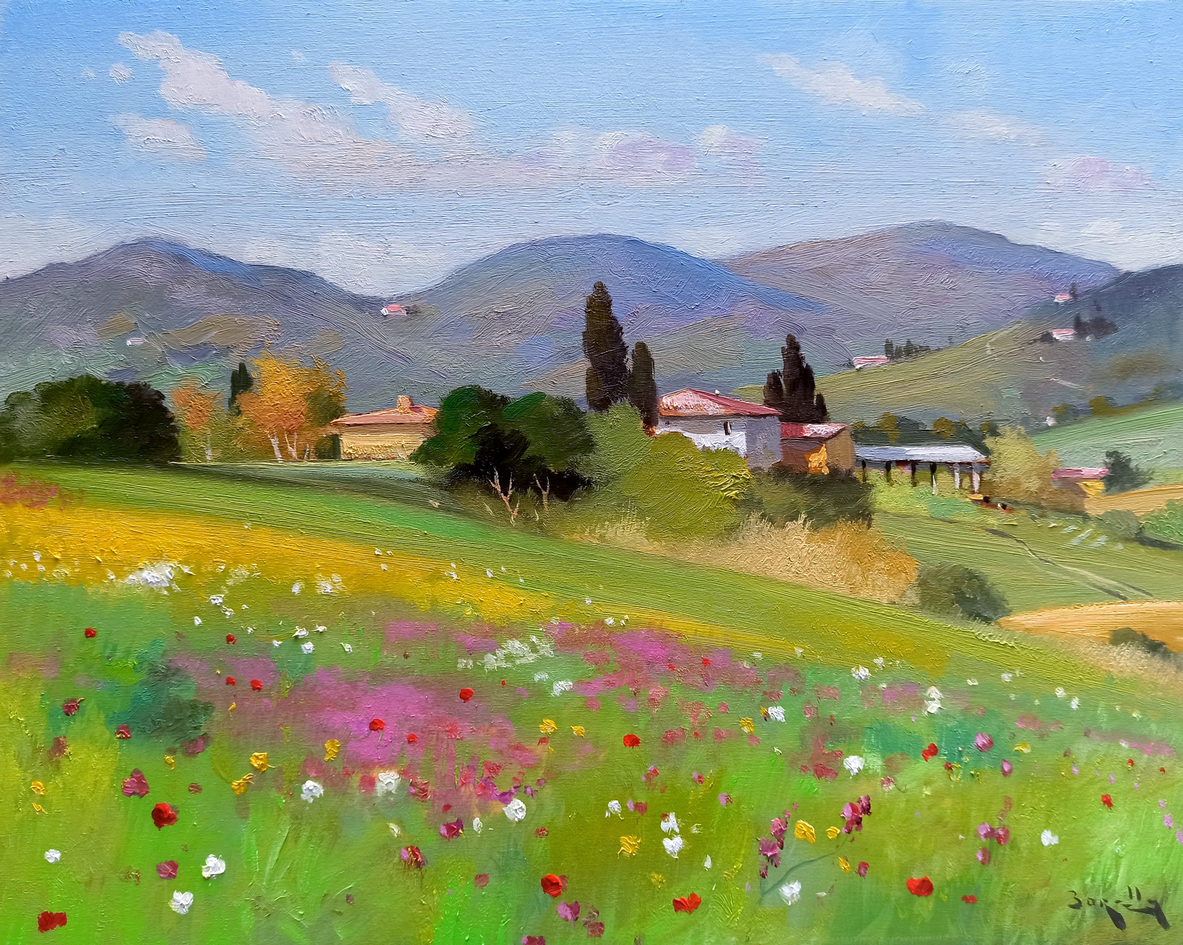 Andrea Borella, A morning in the countryside - Tuscany landscape Andrea Borella, A morning in the countryside - Tuscany landscape