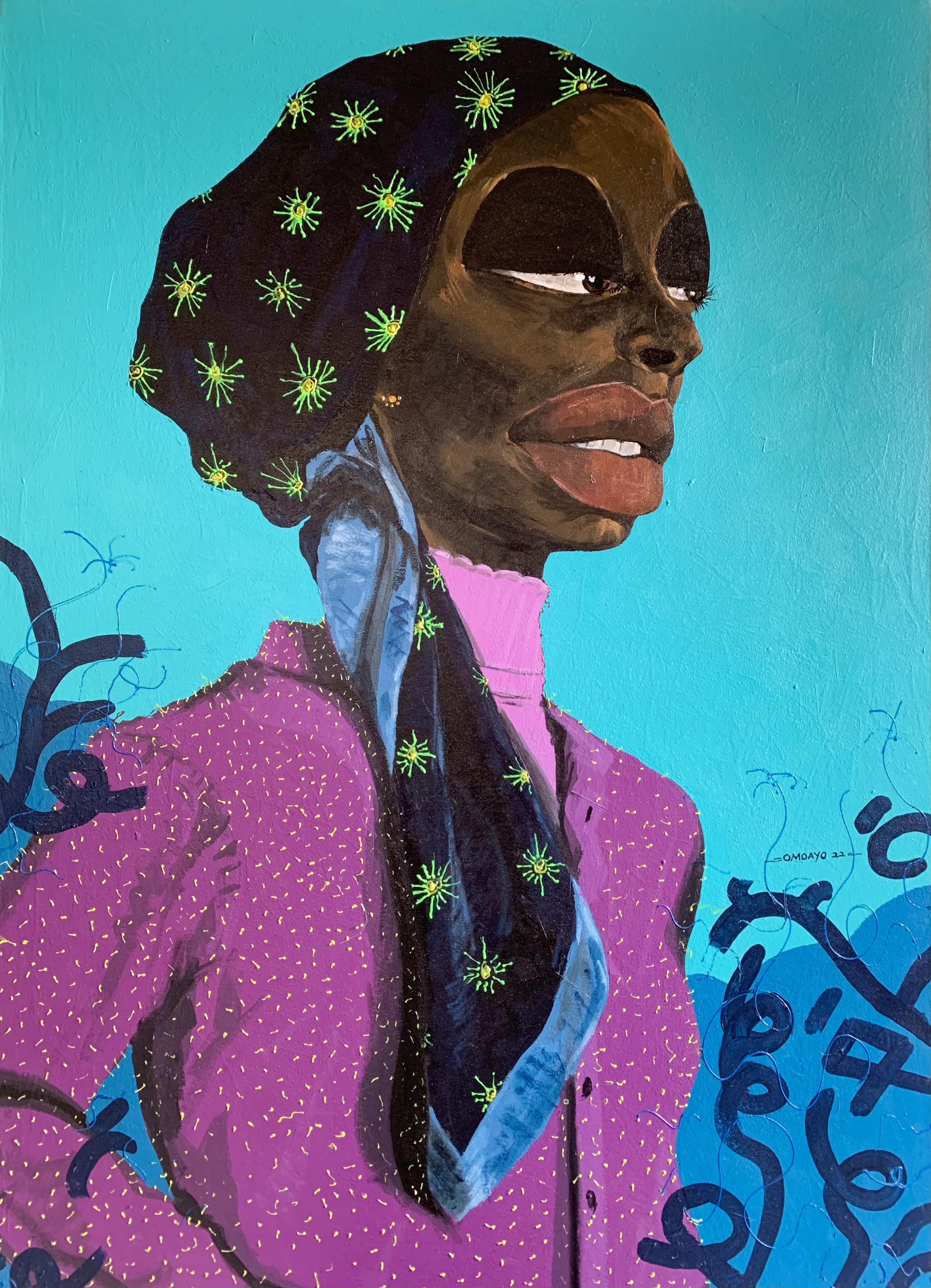 Omoayo George Osoba, Blue Scarf That Binds Omoayo George Osoba, Blue Scarf That Binds
