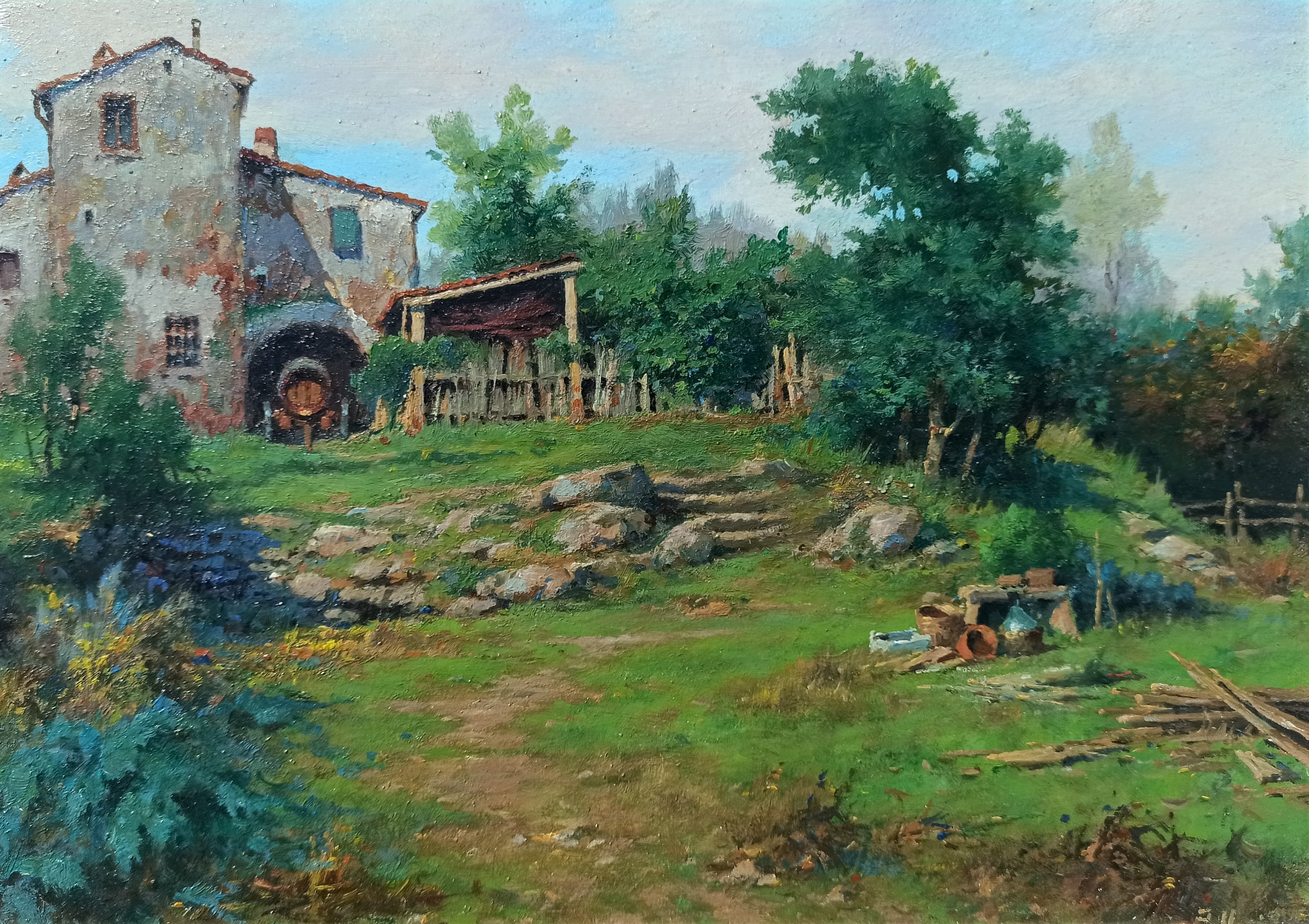 Claudio Pallini, Country house in the green - Tuscany landscape Claudio Pallini, Country house in the green - Tuscany landscape