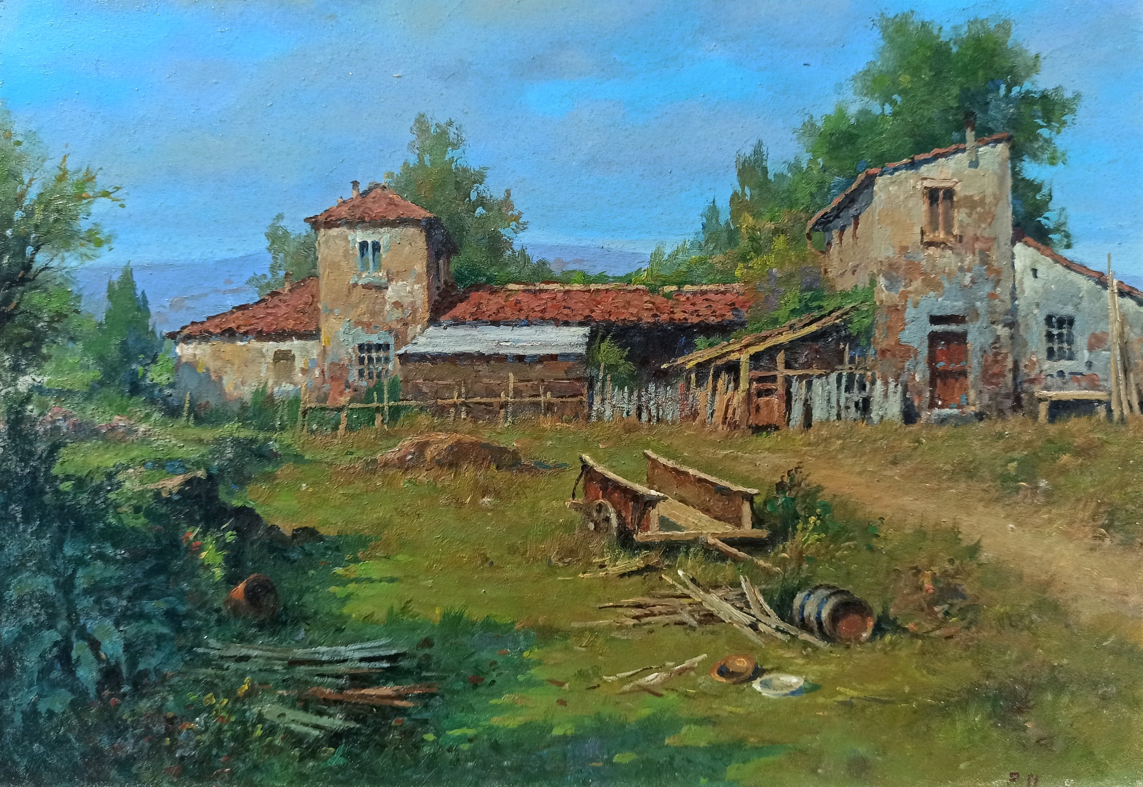 Claudio Pallini, Old farmhouse - Tuscany landscape Claudio Pallini, Old farmhouse - Tuscany landscape