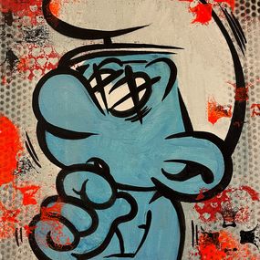 Gemälde, Philosophical Doubt Smurf - Schtroumpfs, Javier Molinero - Bruto