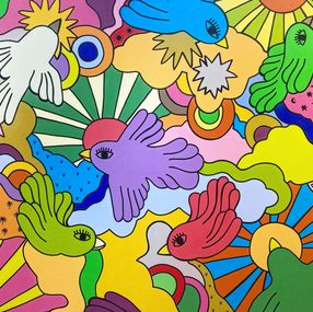 Painting, Psychedelic luz, Leona Rose
