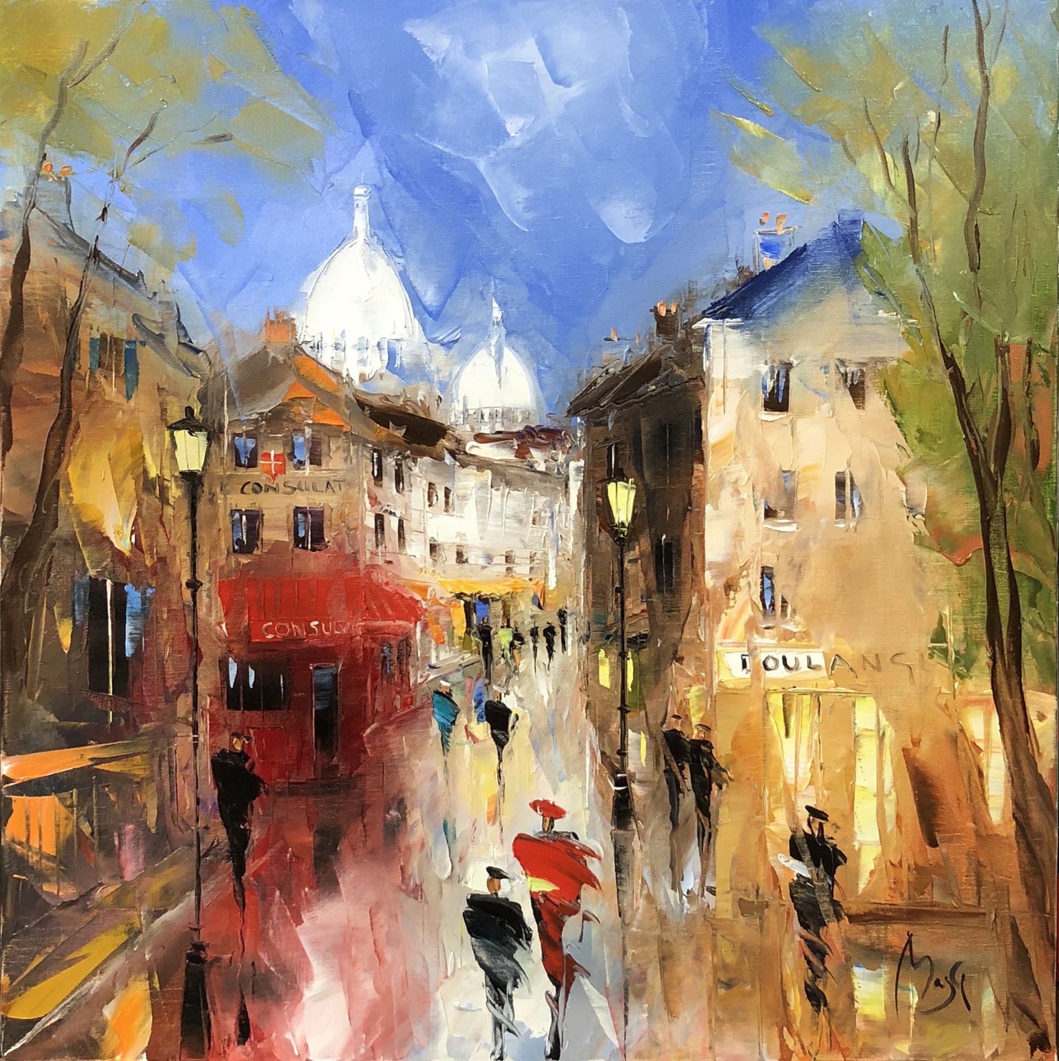 Louis Magre, La rue norvins Montmartre Paris Louis Magre, La rue norvins Montmartre Paris