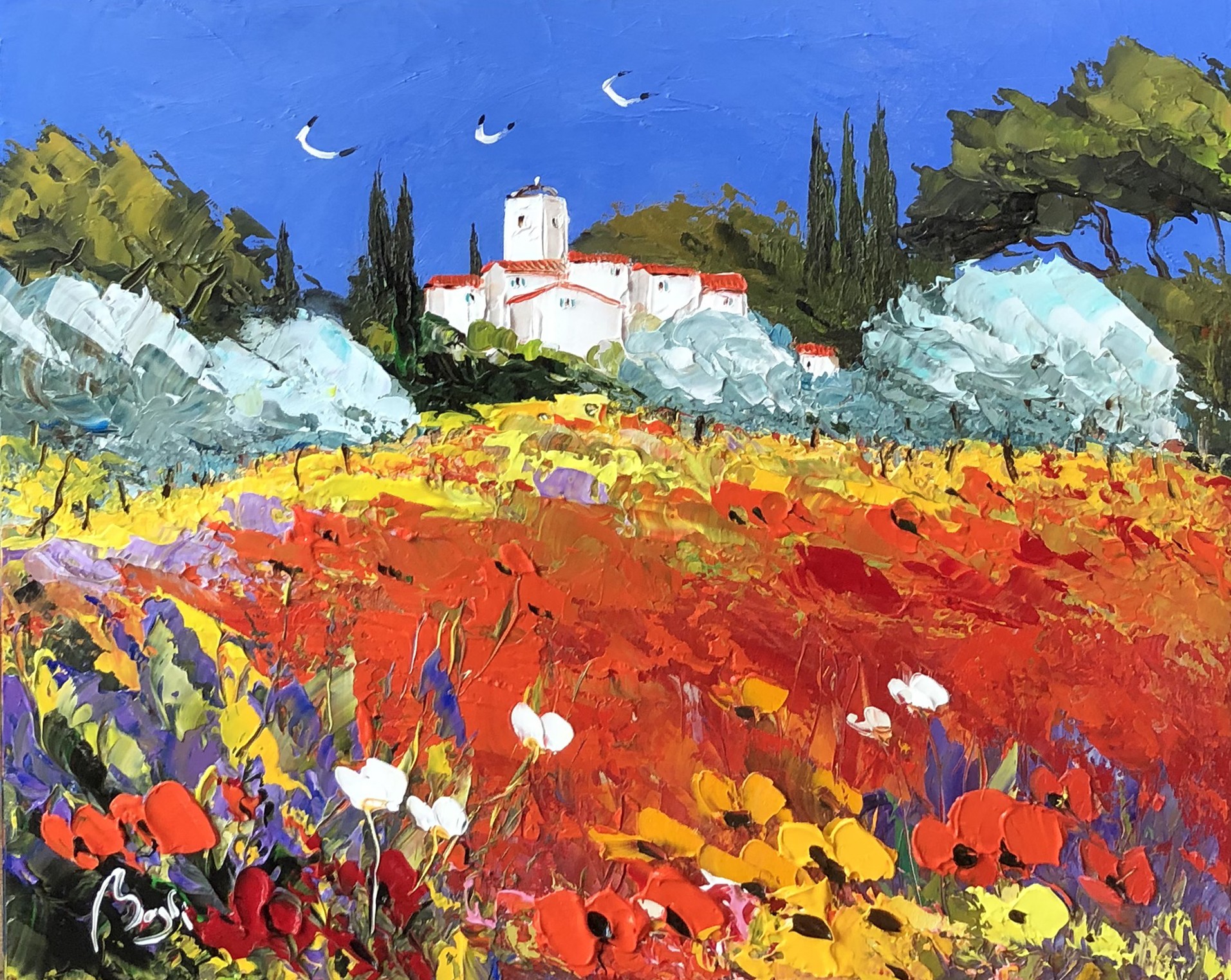 Louis Magre, Le champs aux coquelicots Louis Magre, Le champs aux coquelicots