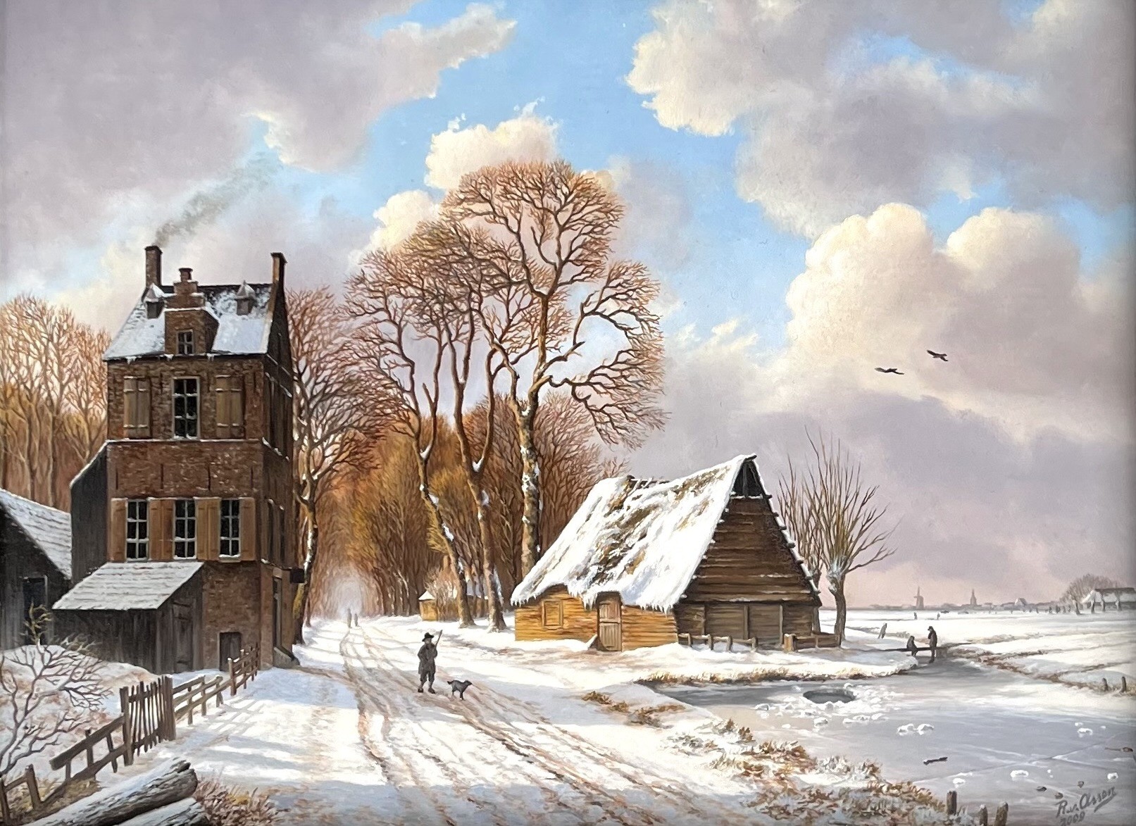 Rob van Assen, Inn with walker in the snow... Rob van Assen, Inn with walker in the snow...