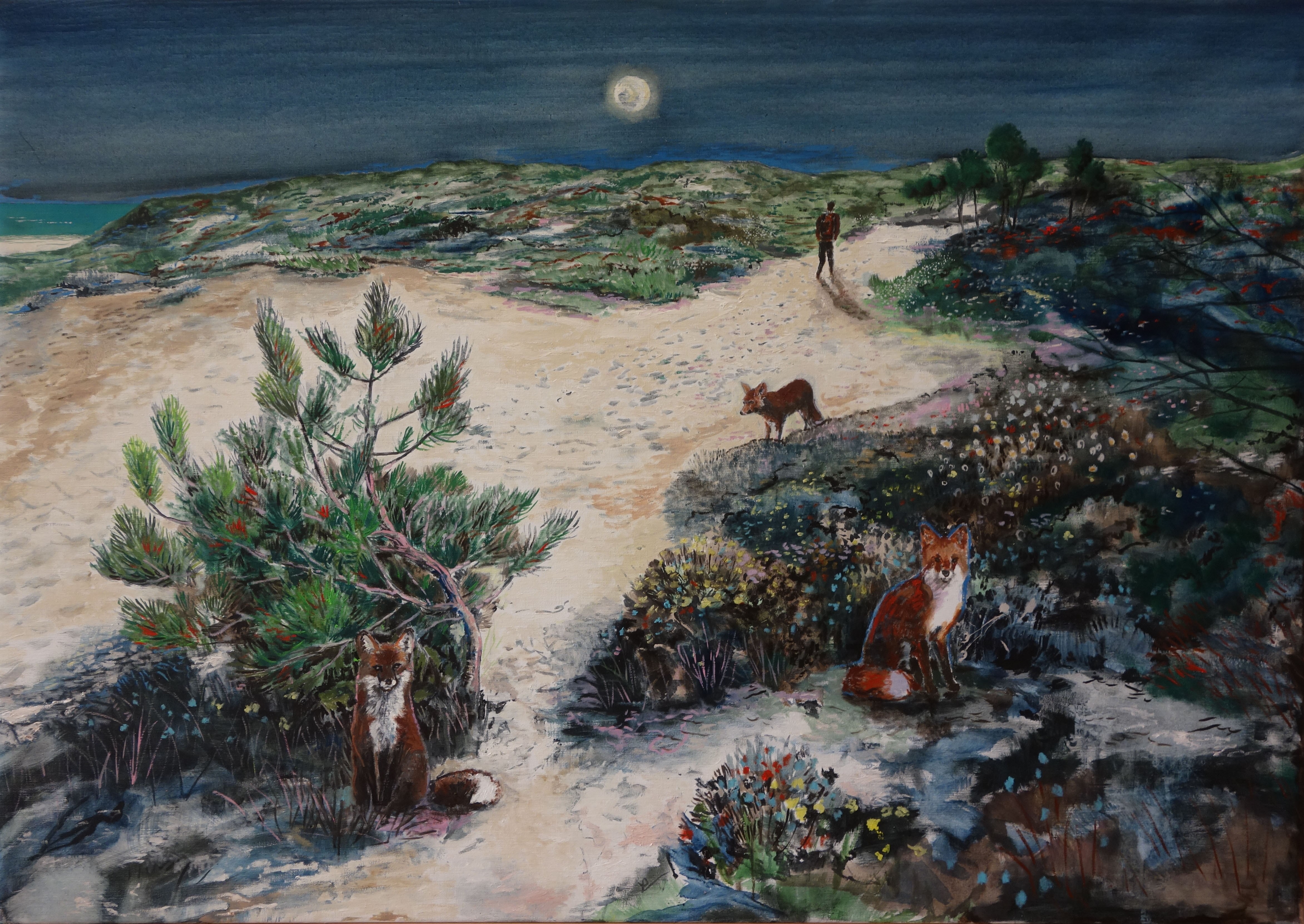 Peter de Boer, Foxes by moonlight Peter de Boer, Foxes by moonlight