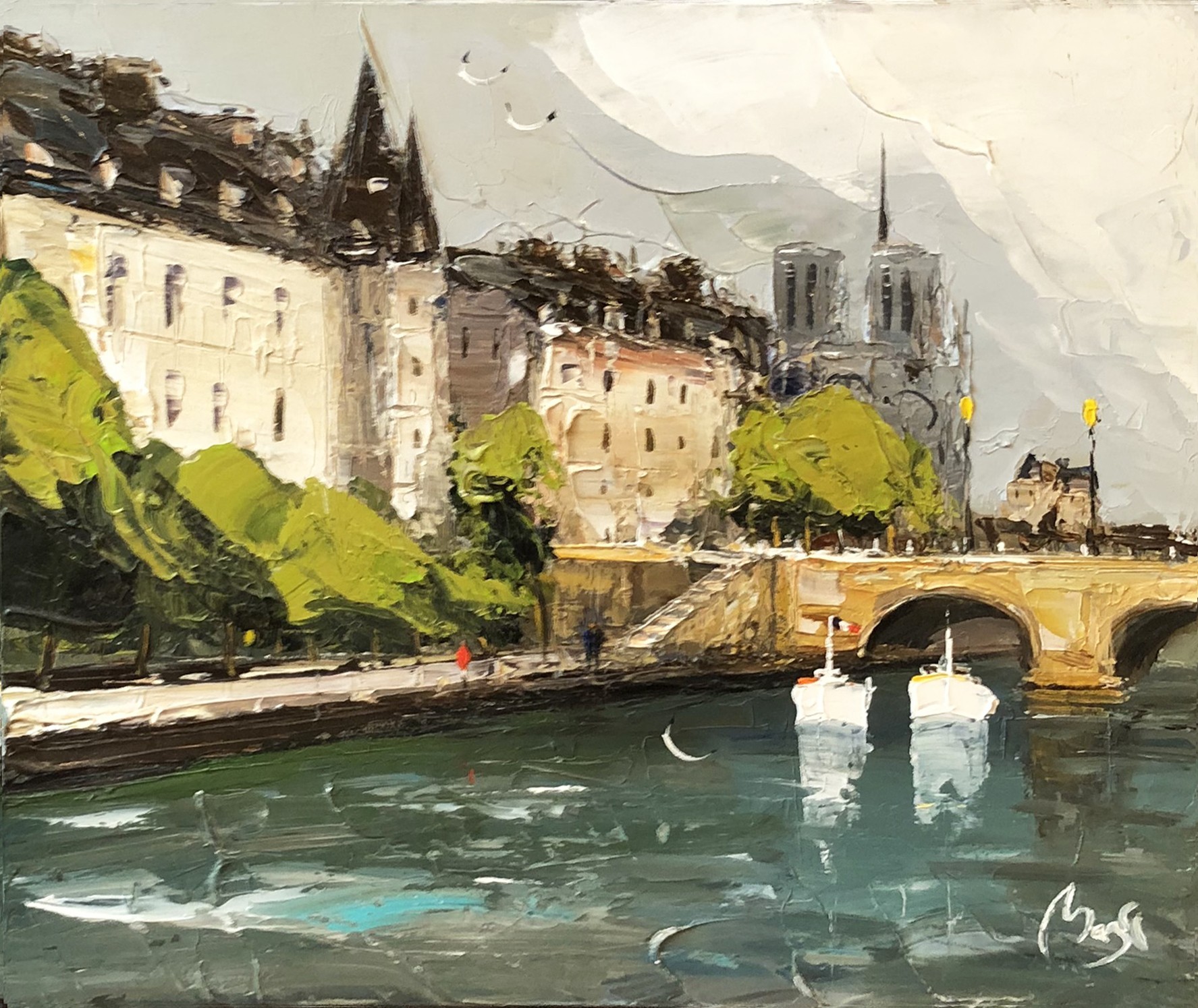 Louis Magre, La conciergerie et notre dame - Paris Louis Magre, La conciergerie et notre dame - Paris