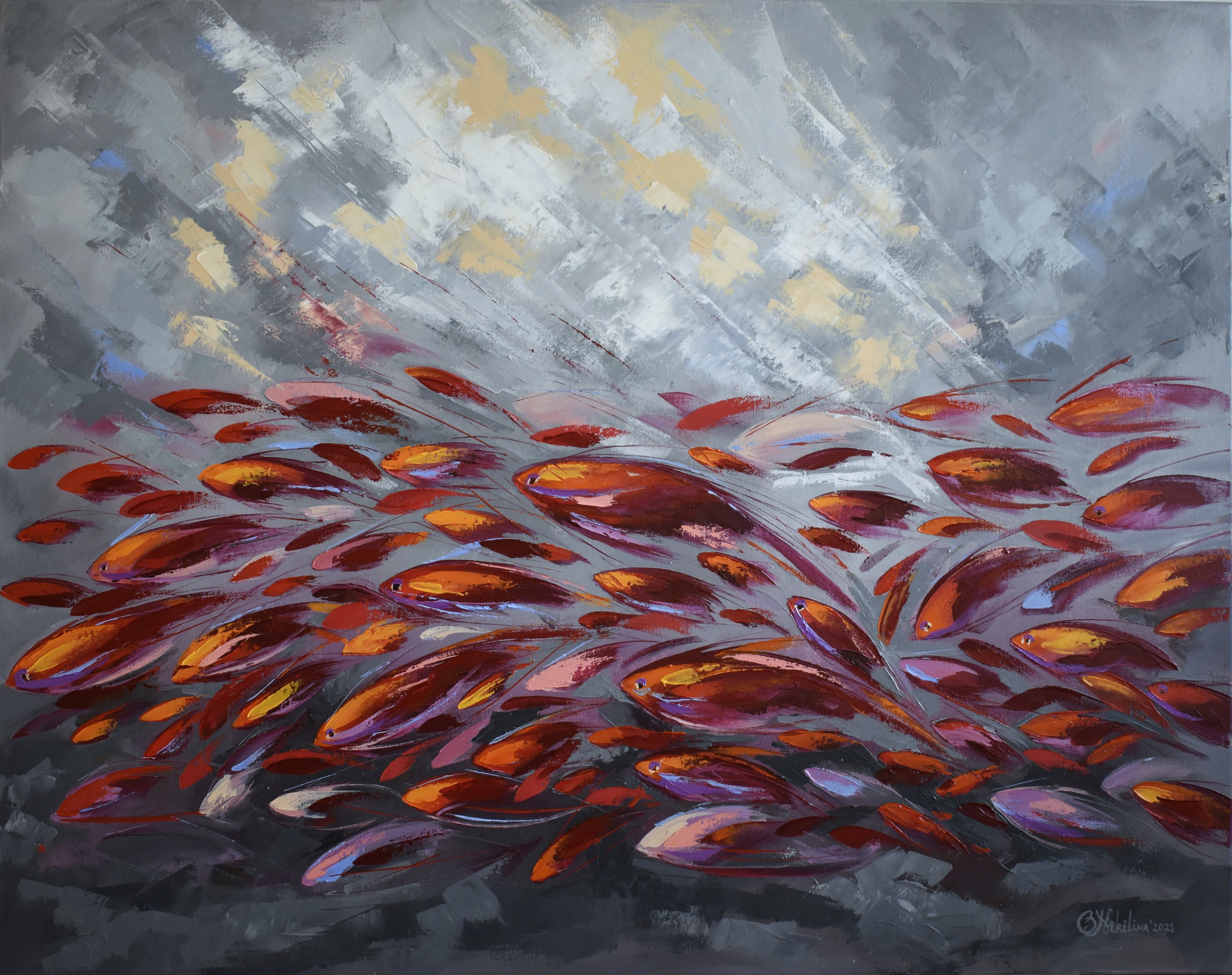 Olga Nikitina, Abstract Red Fish Olga Nikitina, Abstract Red Fish