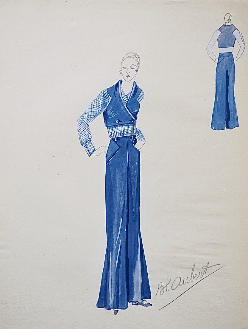 Atelier Vionnet, Tailleur bleu 26 ref BDNW11691 Atelier Vionnet, Tailleur bleu 26 ref BDNW11691