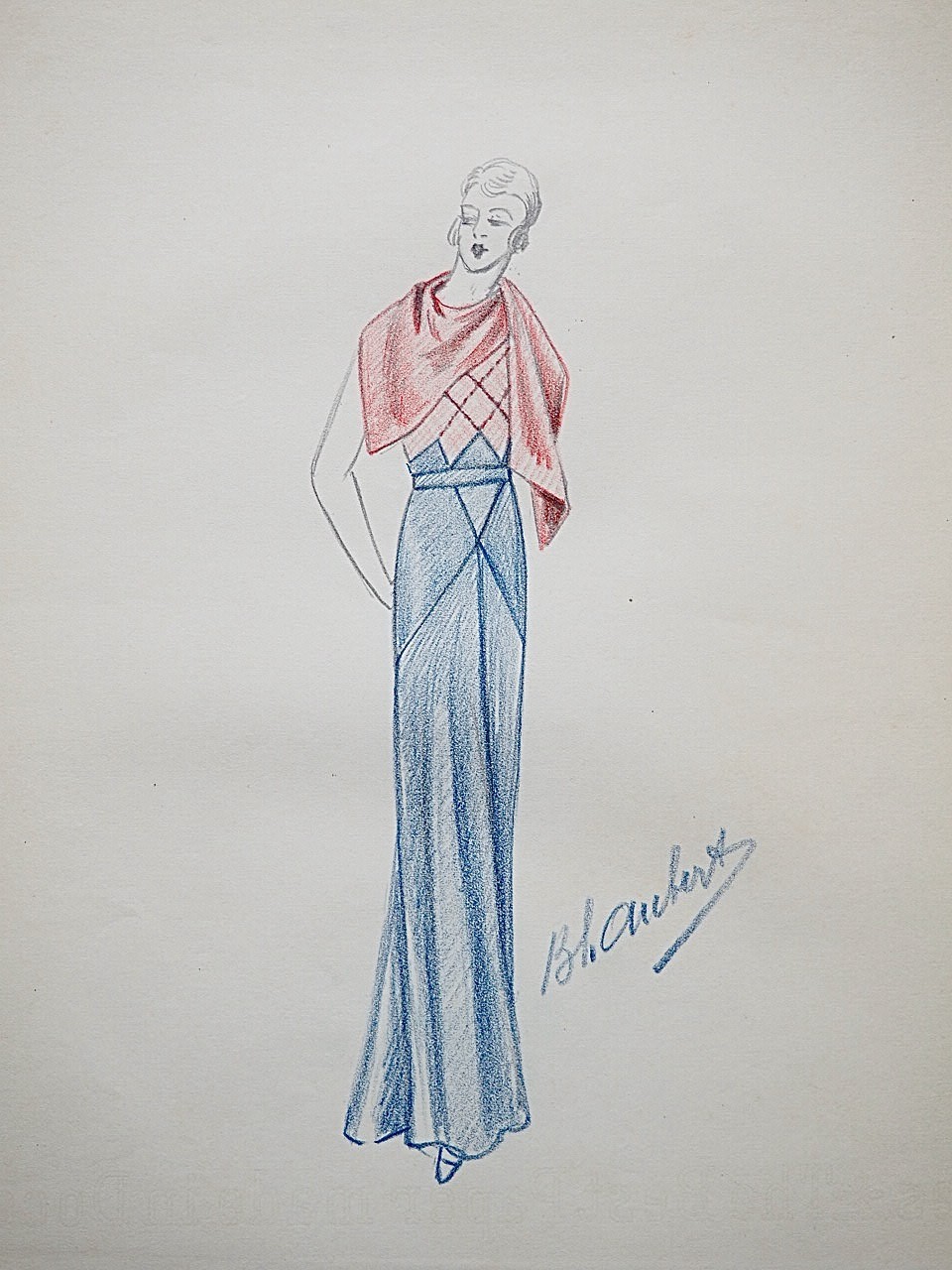 Atelier Vionnet, Ensemble bleu et rouge 45 ref BDNW11712 Atelier Vionnet, Ensemble bleu et rouge 45 ref BDNW11712