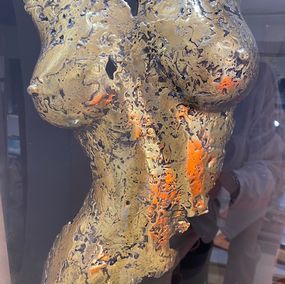 Sculpture, Buste doré, Alain Mandon