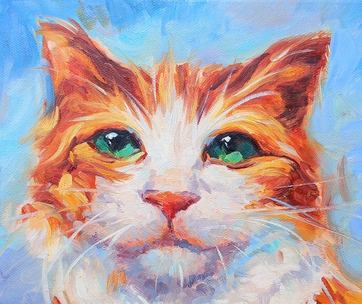 Narek Qochunc, Ginger cat, Pintura sobre lienzo