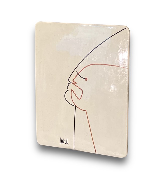 Artsper　▷　à　Raymond　Painting　de　Cocteau　Deux　profils　Jean　1964　la　Moretti,　manière　by