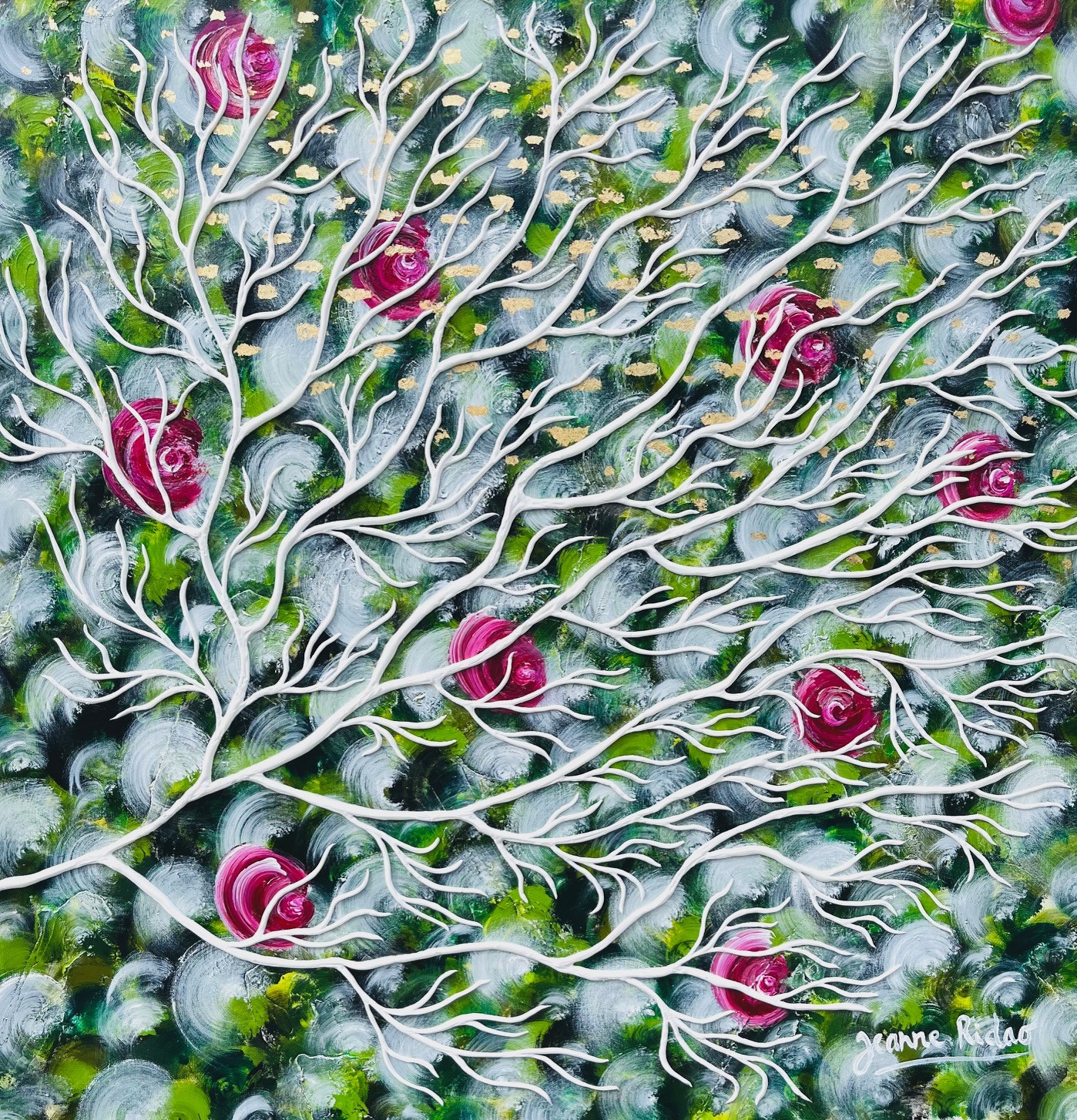 Jeanne Ridao, Rose garden, lichens & leaves #1 Jeanne Ridao, Rose garden, lichens & leaves #1