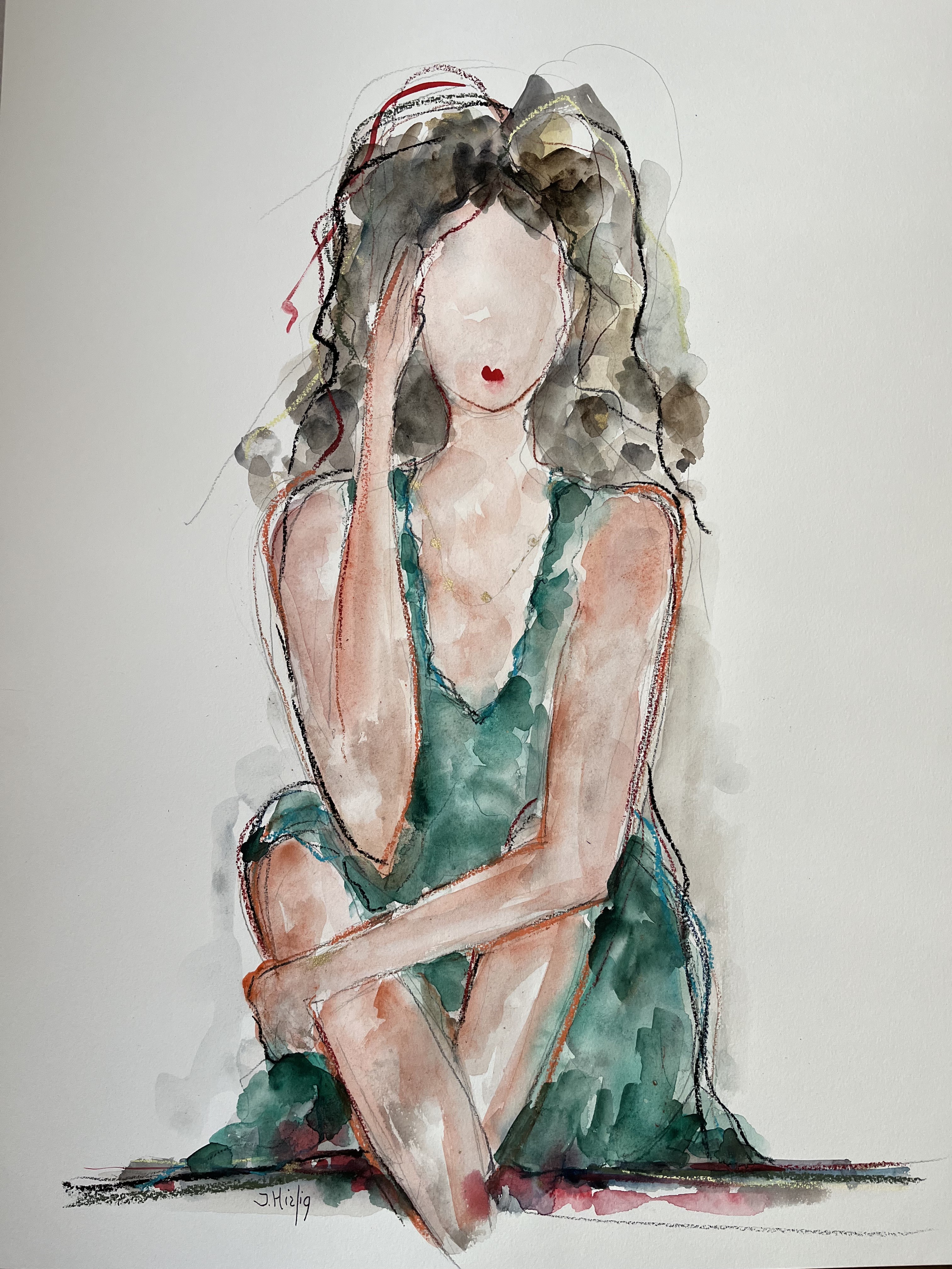 Isabelle Hirtzig, In her emerald green dress Isabelle Hirtzig, In her emerald green dress
