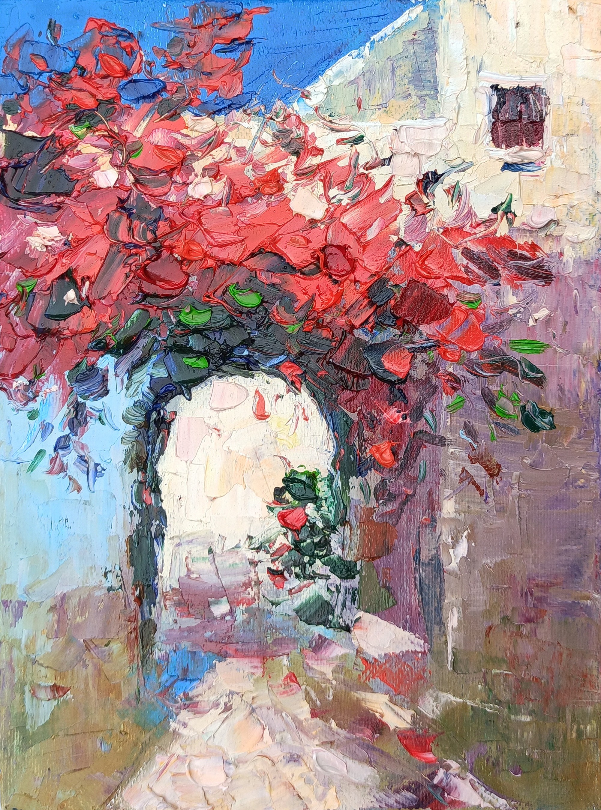 Narek Qochunc, Arch with red flowers Narek Qochunc, Arch with red flowers