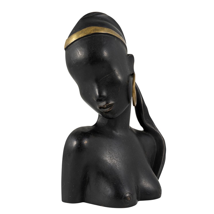 ▷ Bust of African woman by Werkstätte Hagenauer, 1935, Design